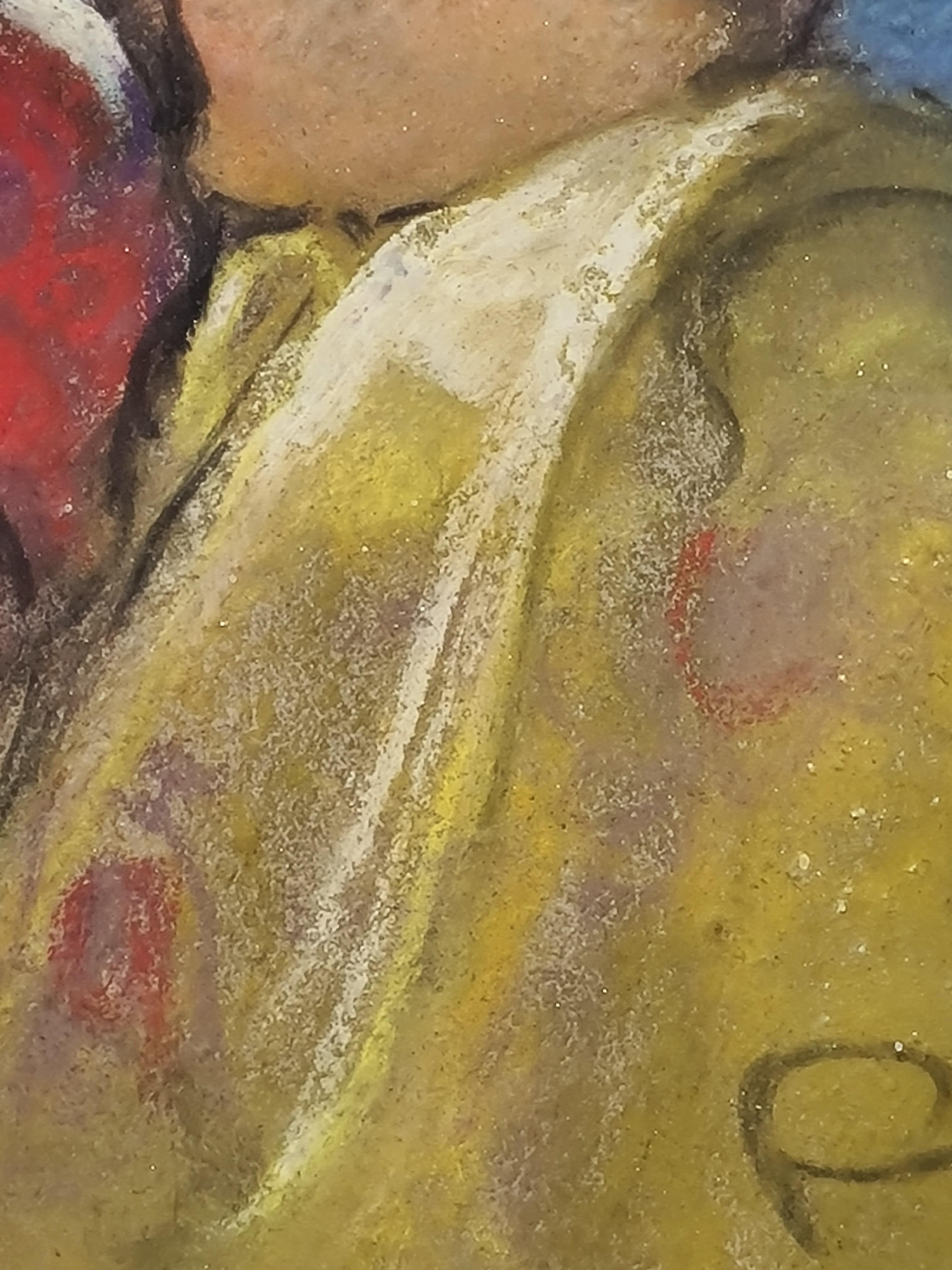 Portrait romantique au pastel d'une beauté espagnole, Conchita de Cadiz en vente 1