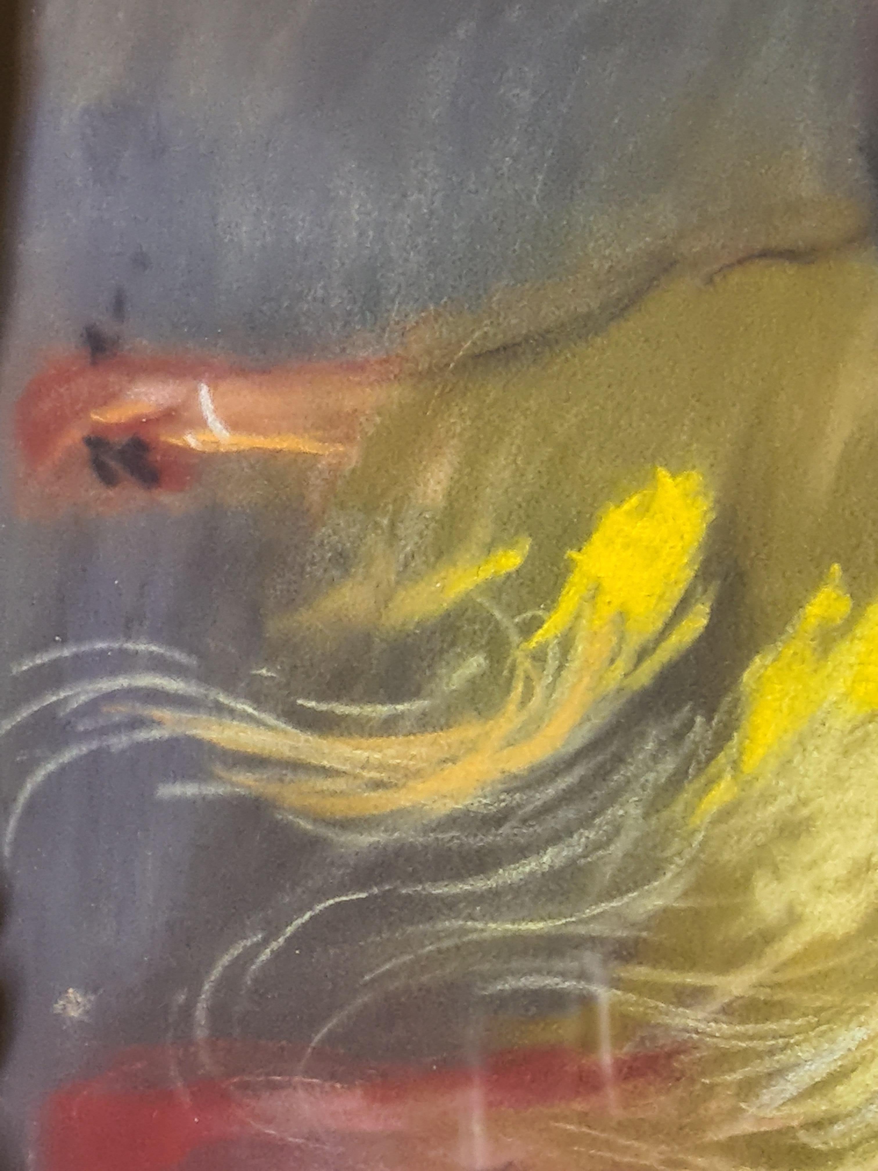 Flamenco Dancer, Belle Epoque Romantic Pastel Portrait, Conchita de Cadiz For Sale 3