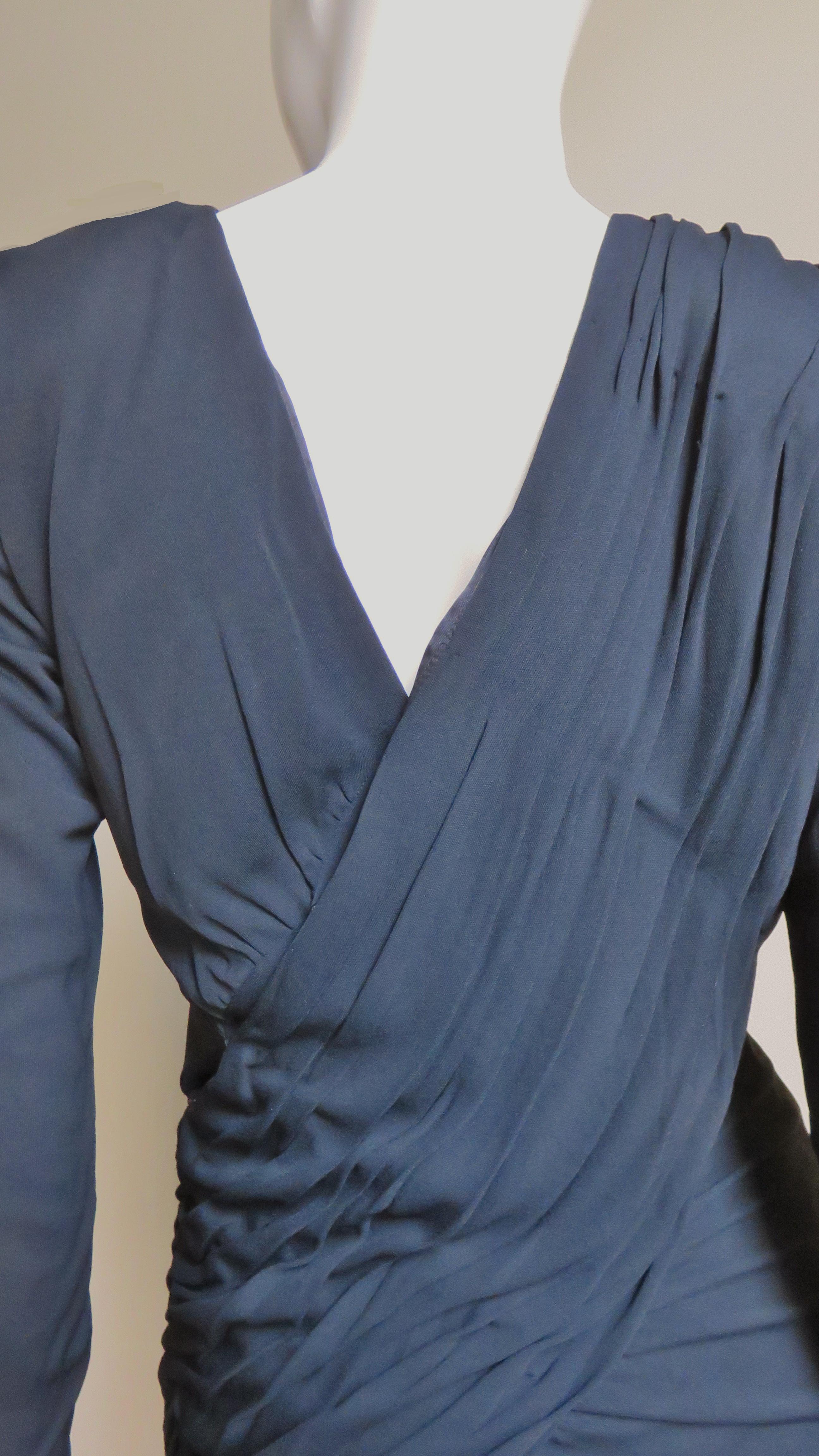 Louis Estevez - Vestito con increspatura anni '80 in vendita 7