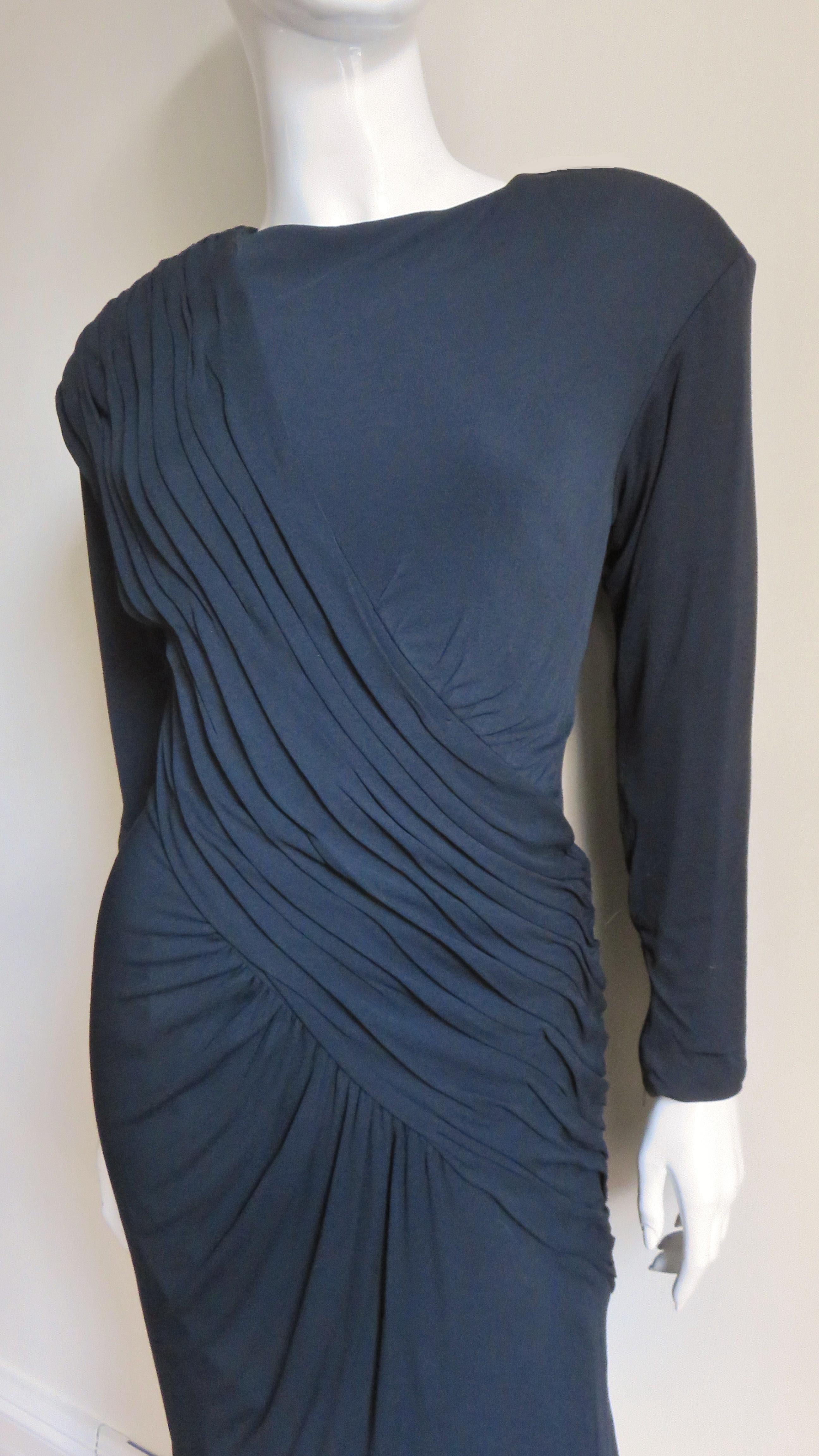 Louis Estevez - Vestito con increspatura anni '80 in vendita 1