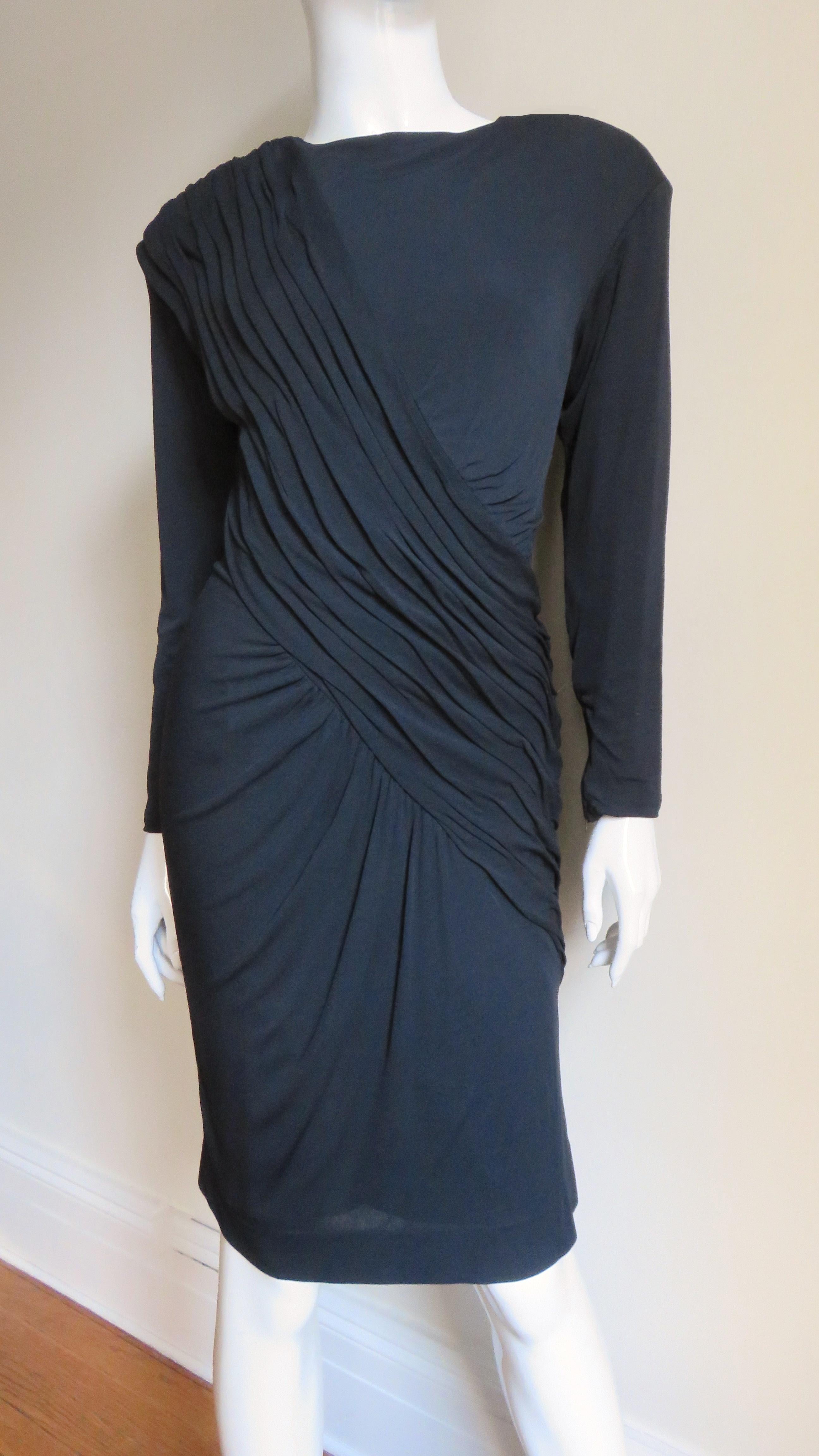 Louis Estevez - Vestito con increspatura anni '80 in vendita 3