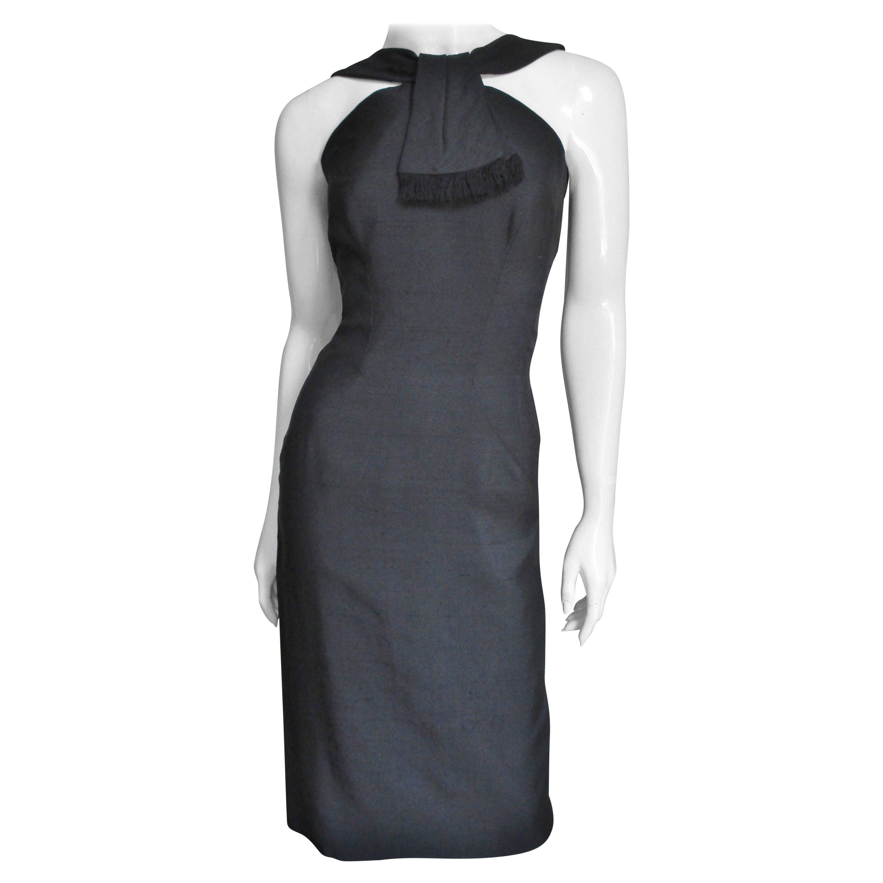  Louis Estevez Bodycon-Kleid aus Seide, rückenfrei, 1950er im Angebot