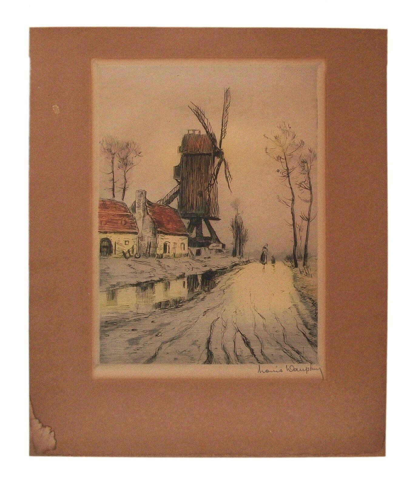 20ième siècle LOUIS ÉTIENNE DAUPHIN '1885-1926' - Belle gravure en couleur - France - Circa 1920 en vente