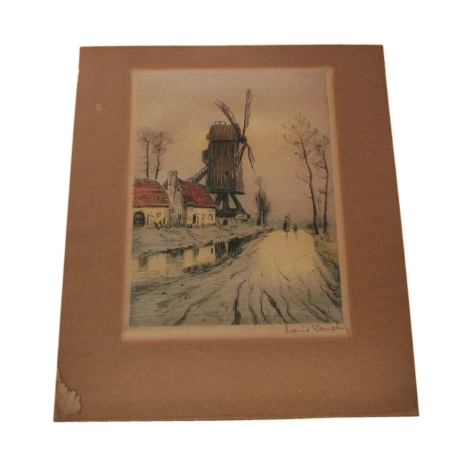 20th Century LOUIS ÉTIENNE DAUPHIN '1885-1926' - Fine Color Engraving - France - Circa 1920 For Sale