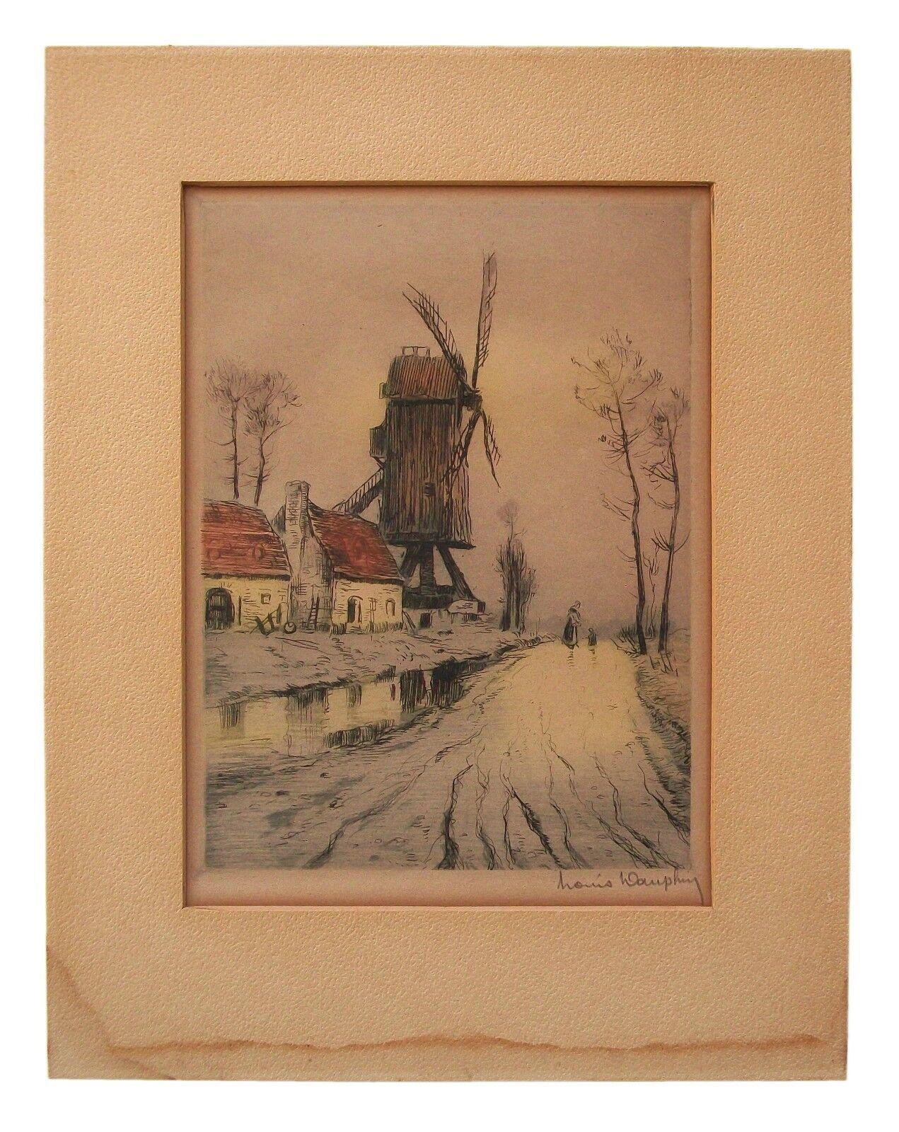 Paint LOUIS ÉTIENNE DAUPHIN '1885-1926' - Fine Color Engraving - France - Circa 1920 For Sale