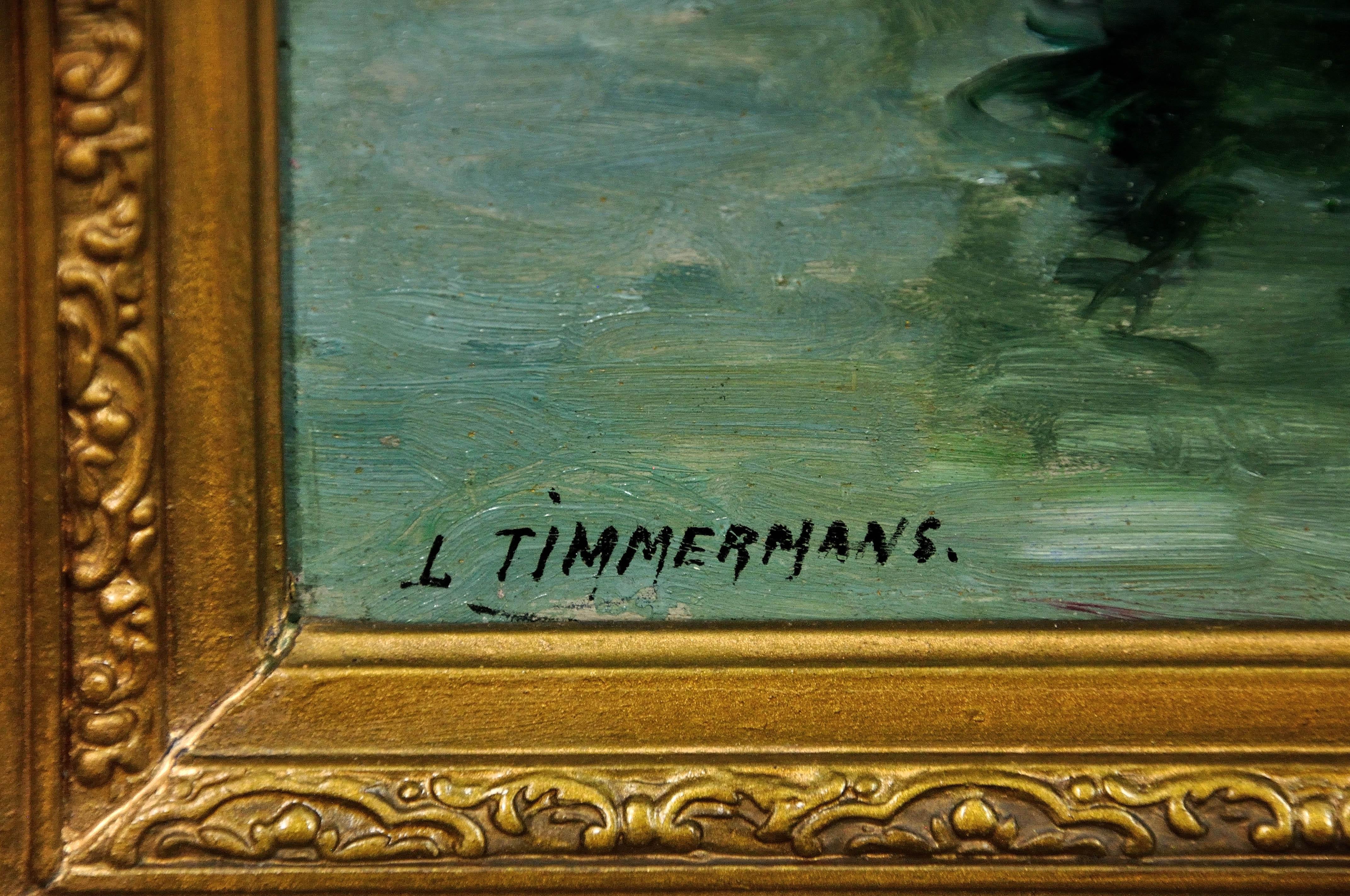 Ein Fischer Begräbnis auf See Gerahmte 1880er klagende Marine Ölgemälde (Impressionismus), Painting, von Louis Étienne Timmermans