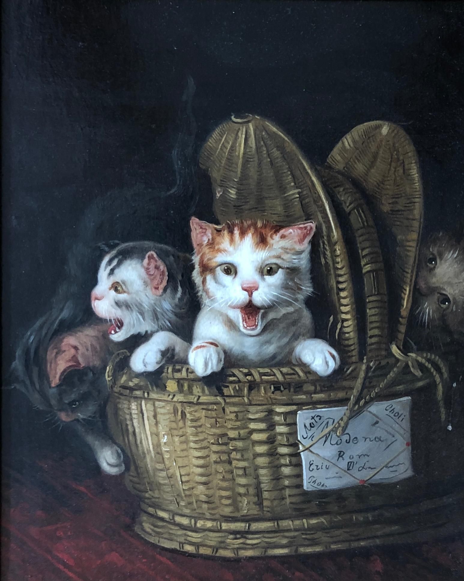  Louis Eugène Lambert Animal Painting - The new comers