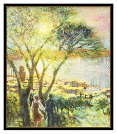 Louis Fabien Original Oil Painting On Canvas Signed French Landscape Framed Art