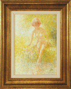 Louis Fabien Original Painting Oil On Canvas Signed Nude Female Portrait Artwork