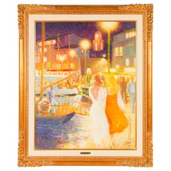 Night Falls Quickly French Impressionist Oil on Canvas