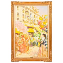 Paesaggio romantico, impressionista francese, olio su tela