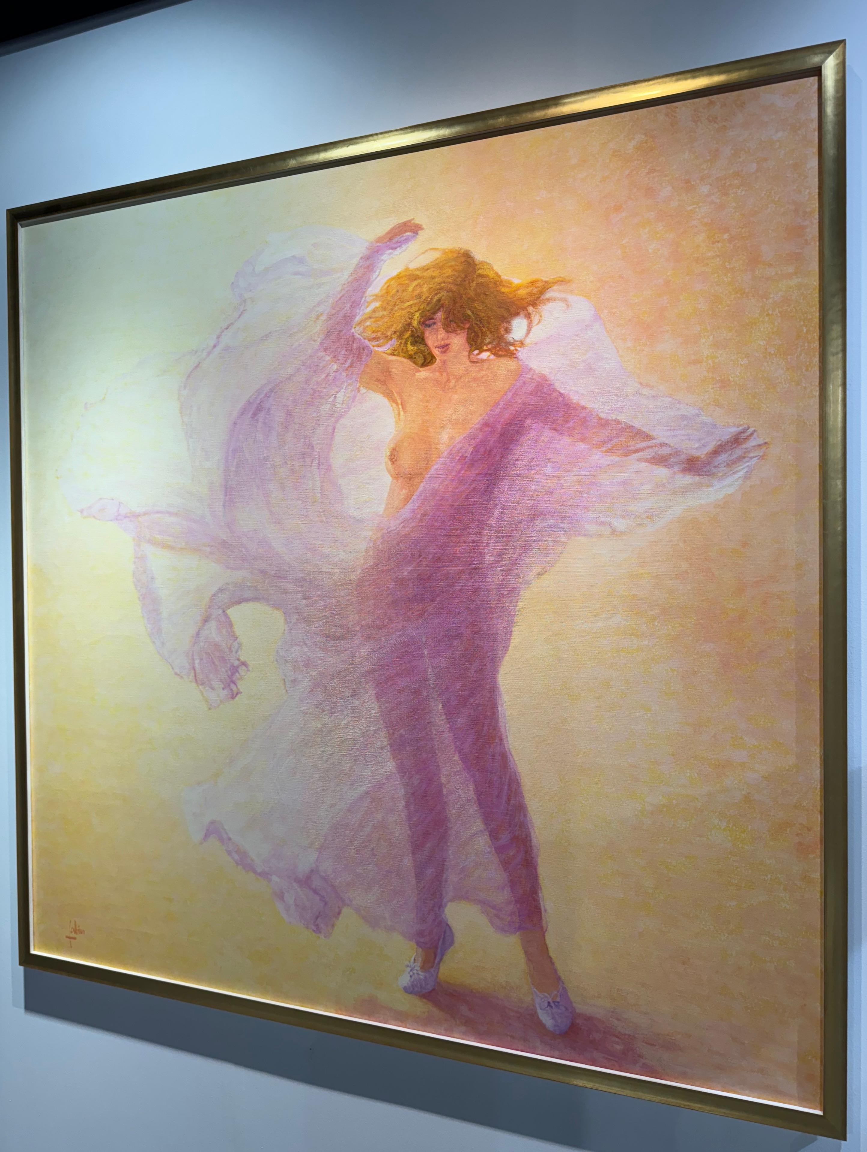  Tribute to Loie Fuller Semi Nude  - Modern Painting by Louis Fabien