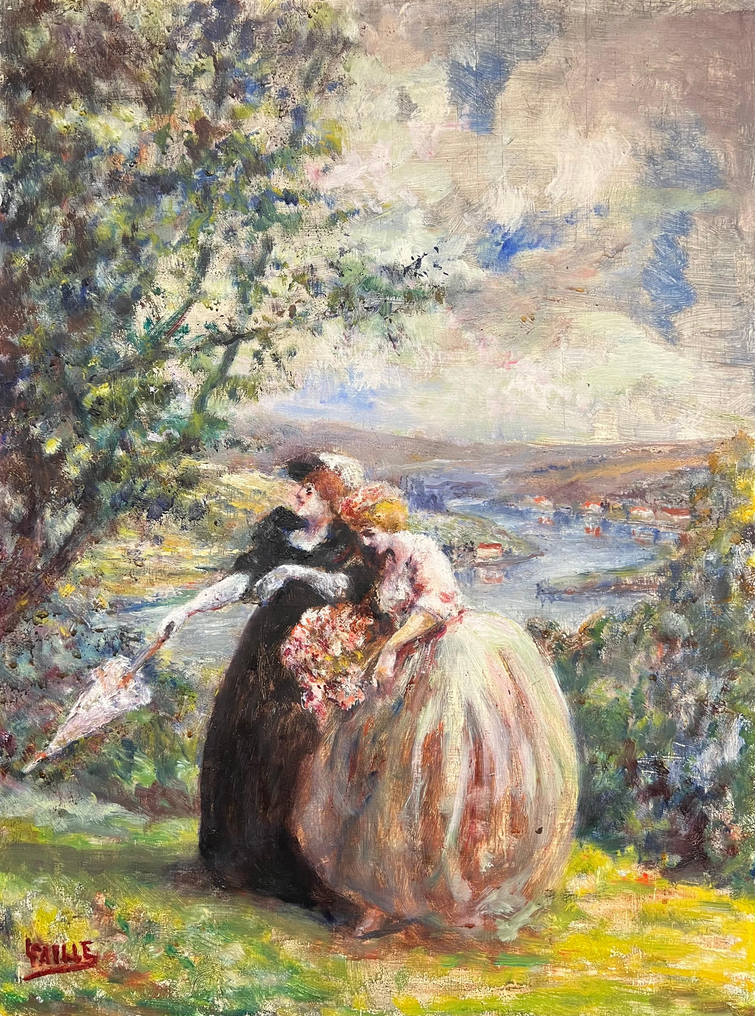 Passeggiata pomeridiana
Louis Faille (francese, 1878-1964)
olio su tavola firmato, senza cornice
tavola: 27,5 x 20,5 pollici
Provenienza: collezione privata, Parigi
Condizioni: ottime condizioni

Descrizione:
Questo incantevole dipinto