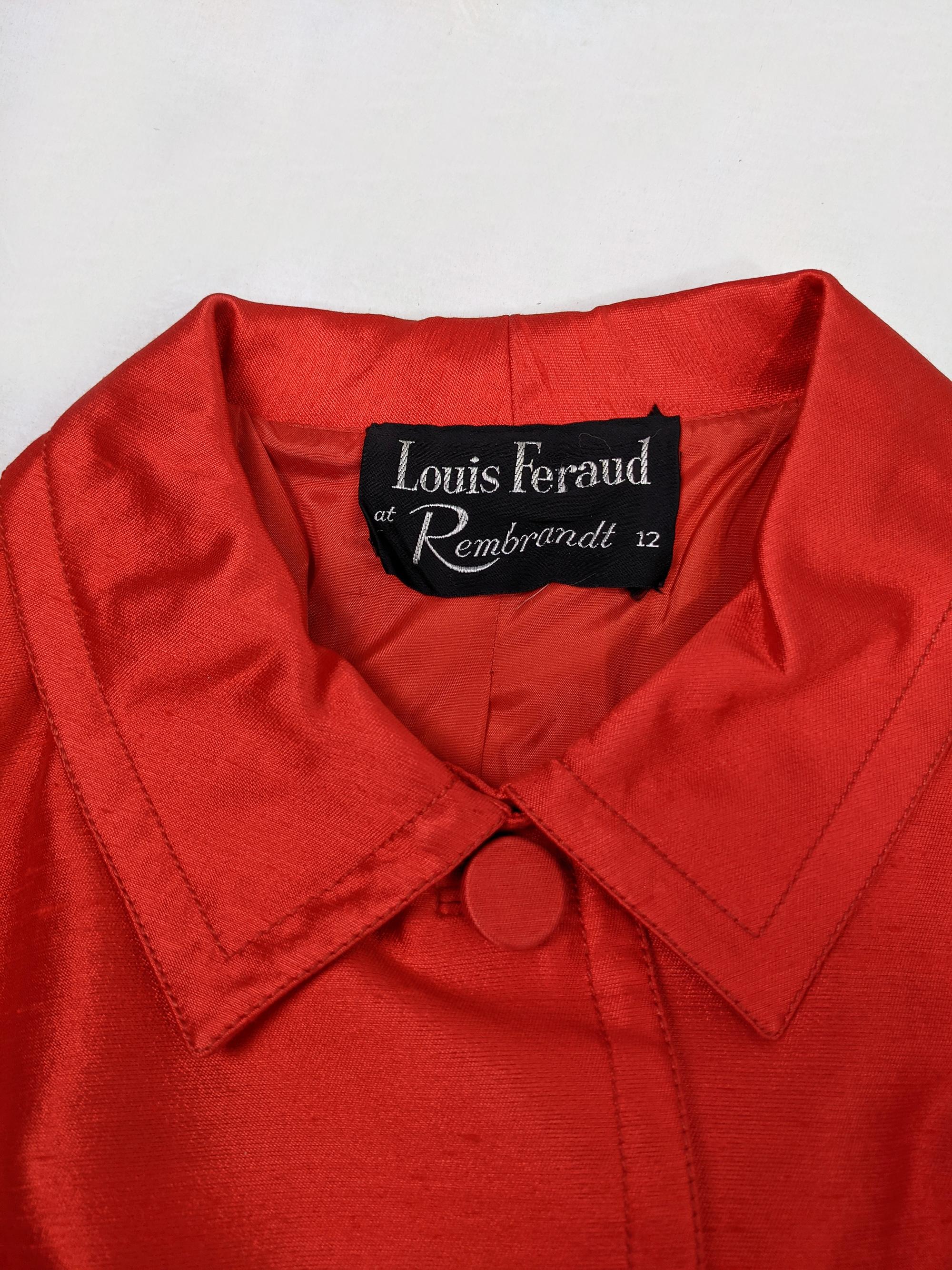 Women's Louis Féraud 1960s Vintage Red Silk & Wool Evening Jacket For Sale