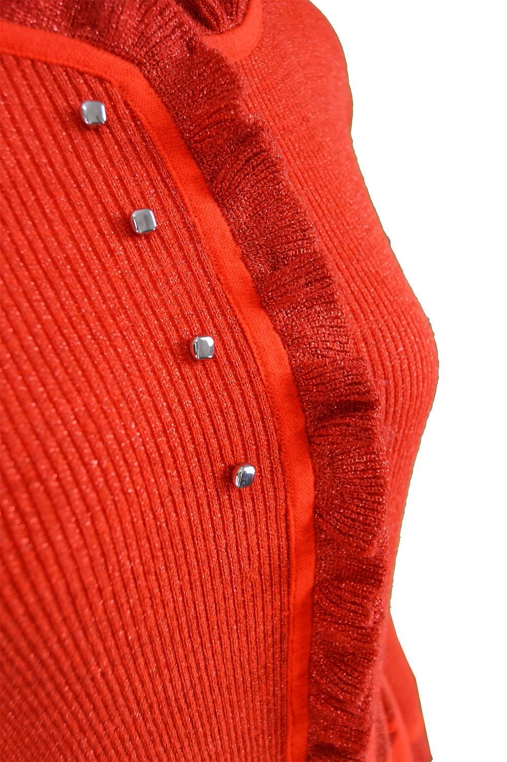 Louis Feraud 1970s Vintage Red Knit Dress For Sale 1