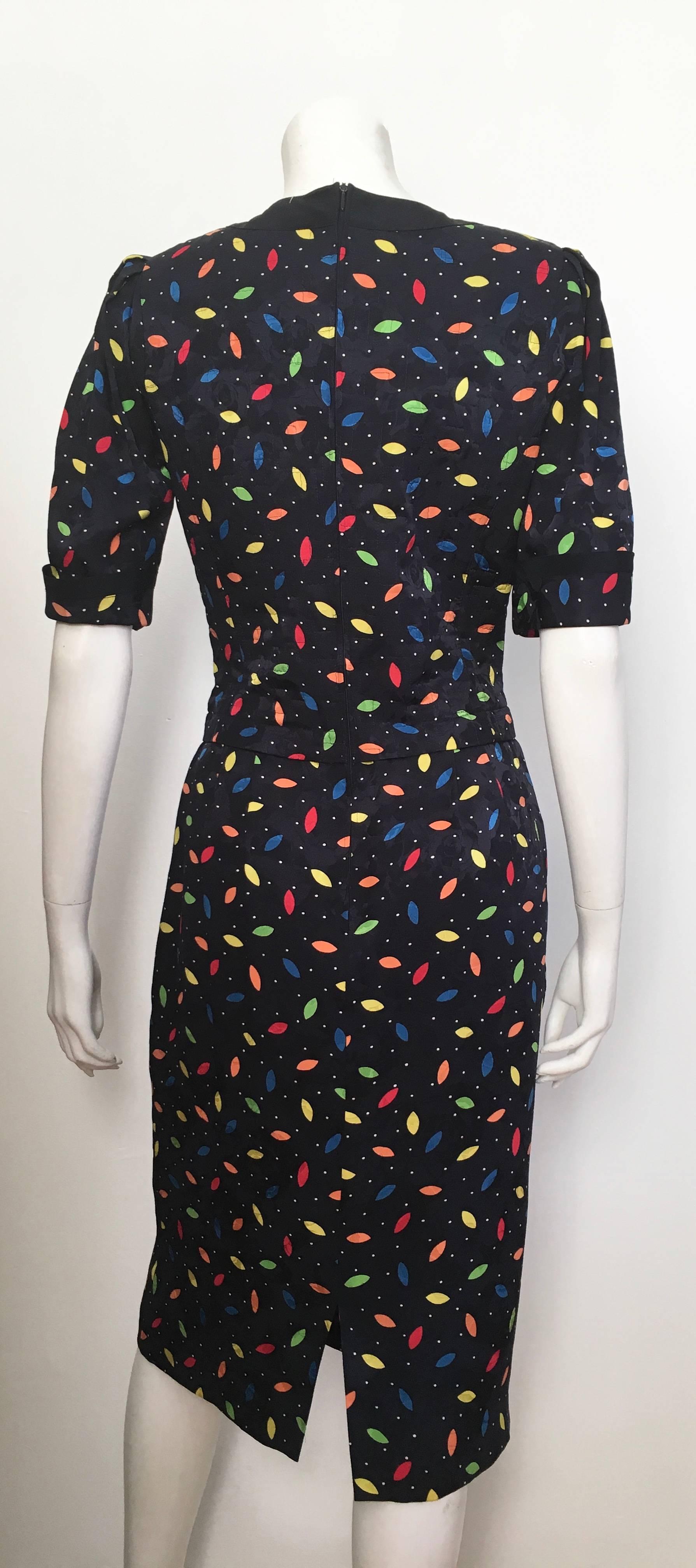 Women's or Men's Louis Feraud 1980s Silk Navy Dress Size 6. Never Worn.  For Sale