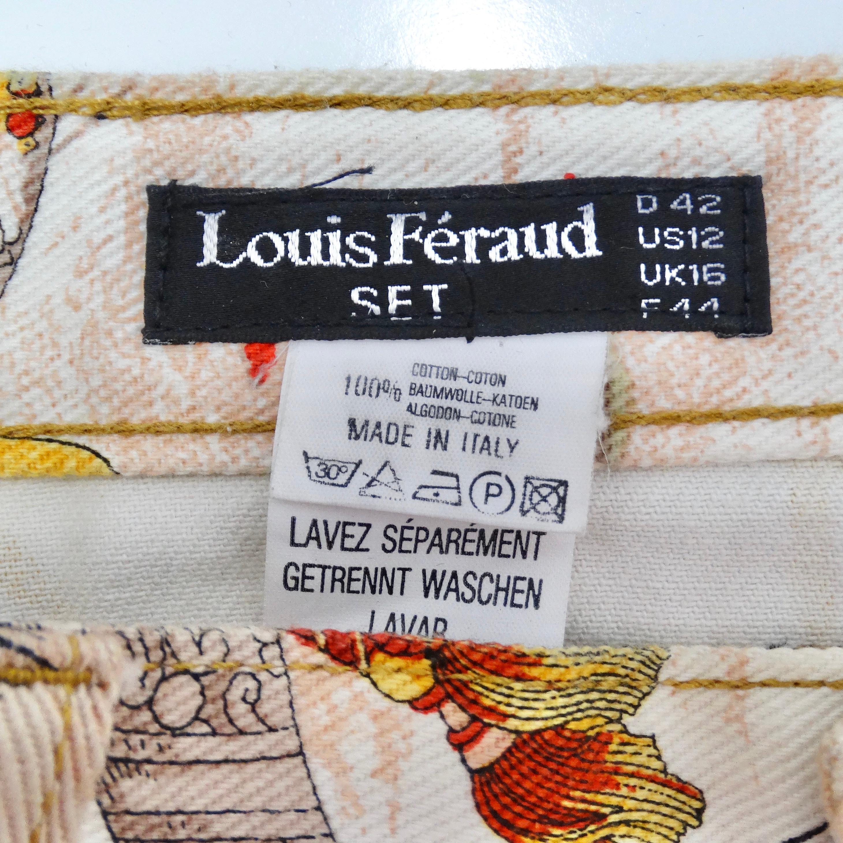 Louis Feraud 1980s Western Motif Print Blazer & Jeans Set For Sale 7