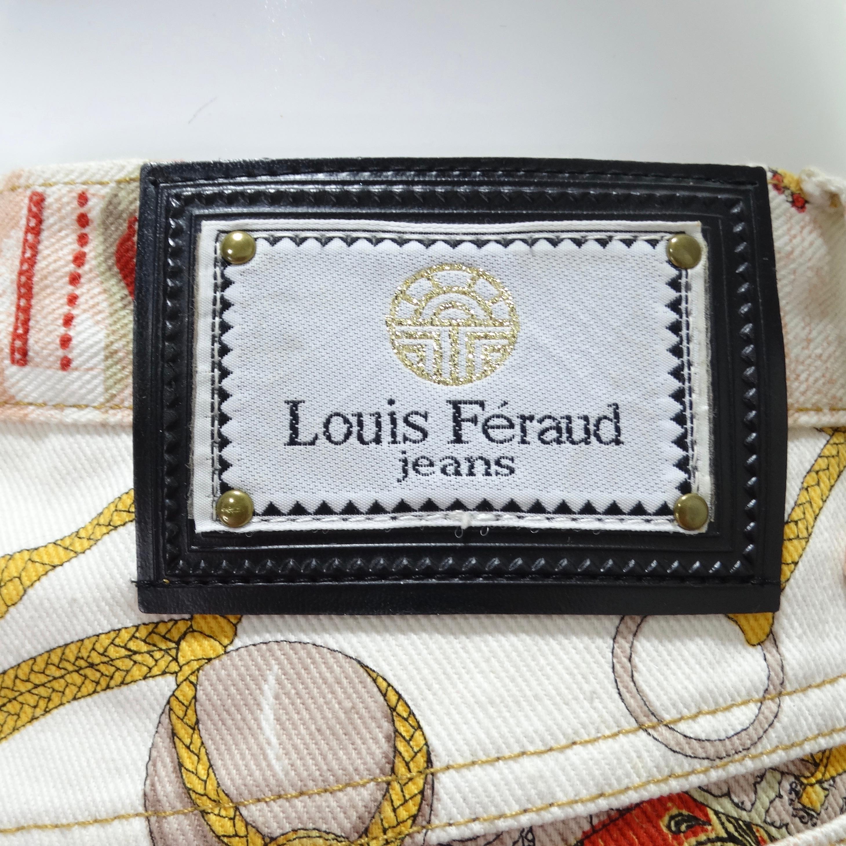 Louis Feraud 1980s Western Motif Print Jeans In Excellent Condition For Sale In Scottsdale, AZ