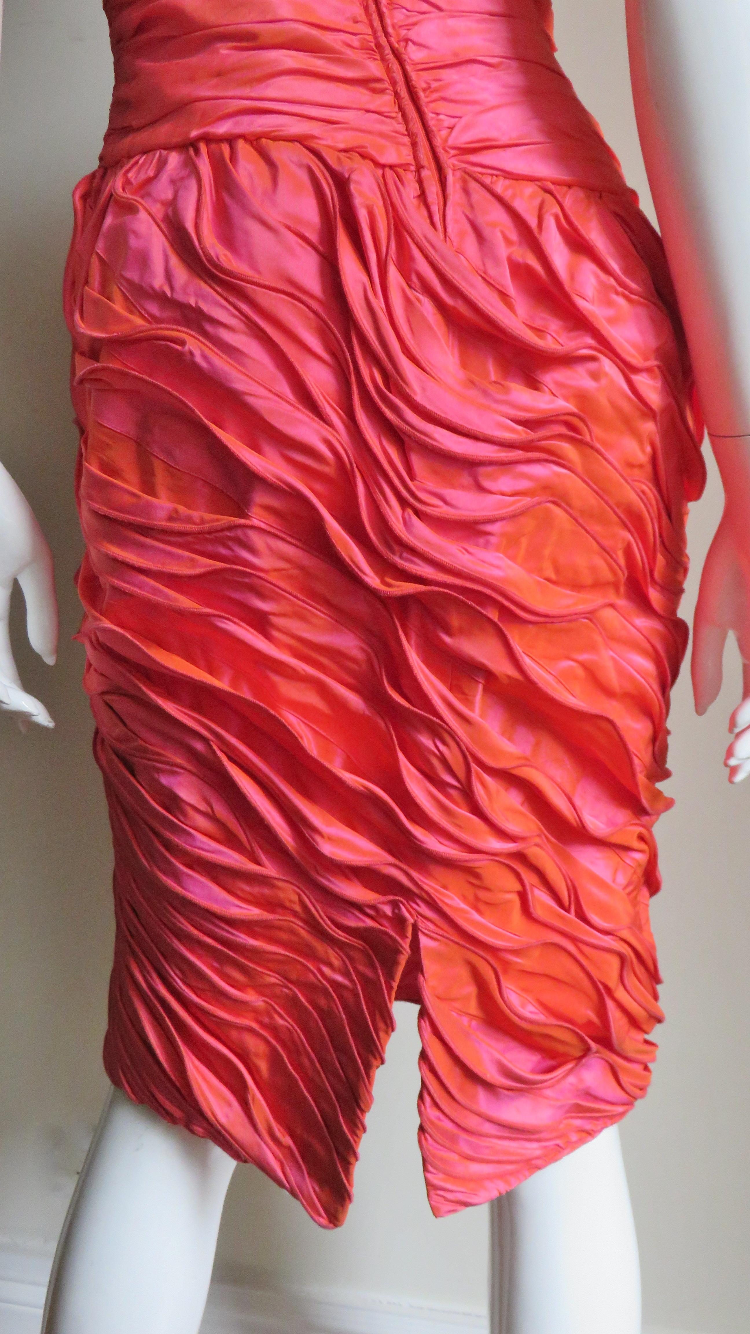 Louis Feraud 1980s Silk Dress with Elaborate Layers  For Sale 6