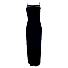 Louis Feraud 1990's Black Butterfly Back Evening Gown