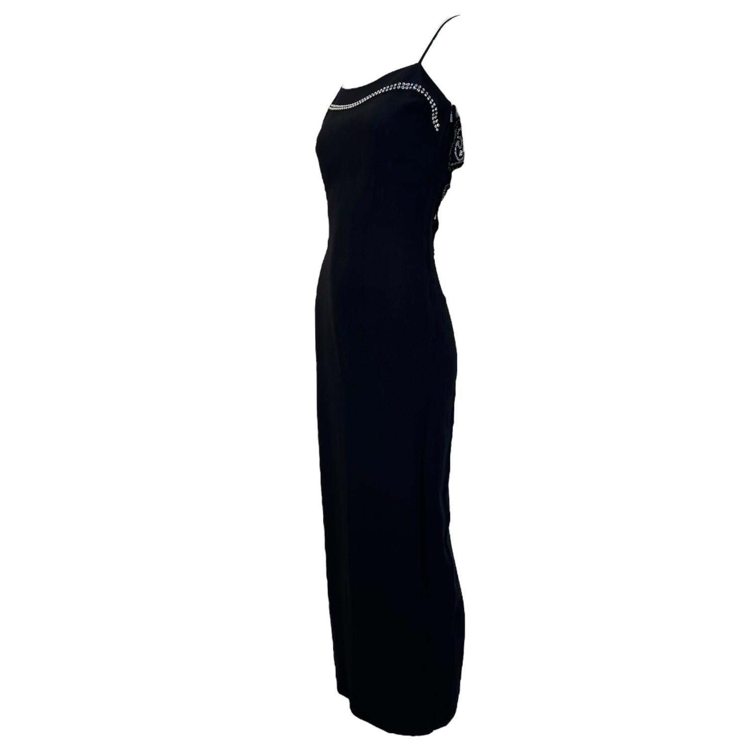 Robe de soirée noire à dos papillon Louis Feraud 1990 Pour femmes en vente
