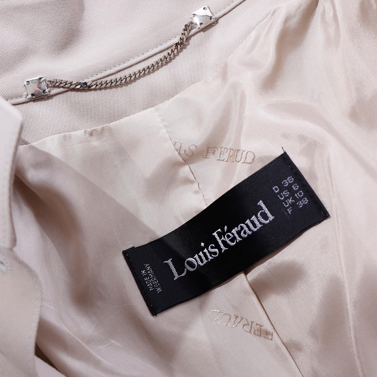 Louis Feraud 2 Piece Tan Jacket & Wrap Skirt Suit For Sale 6