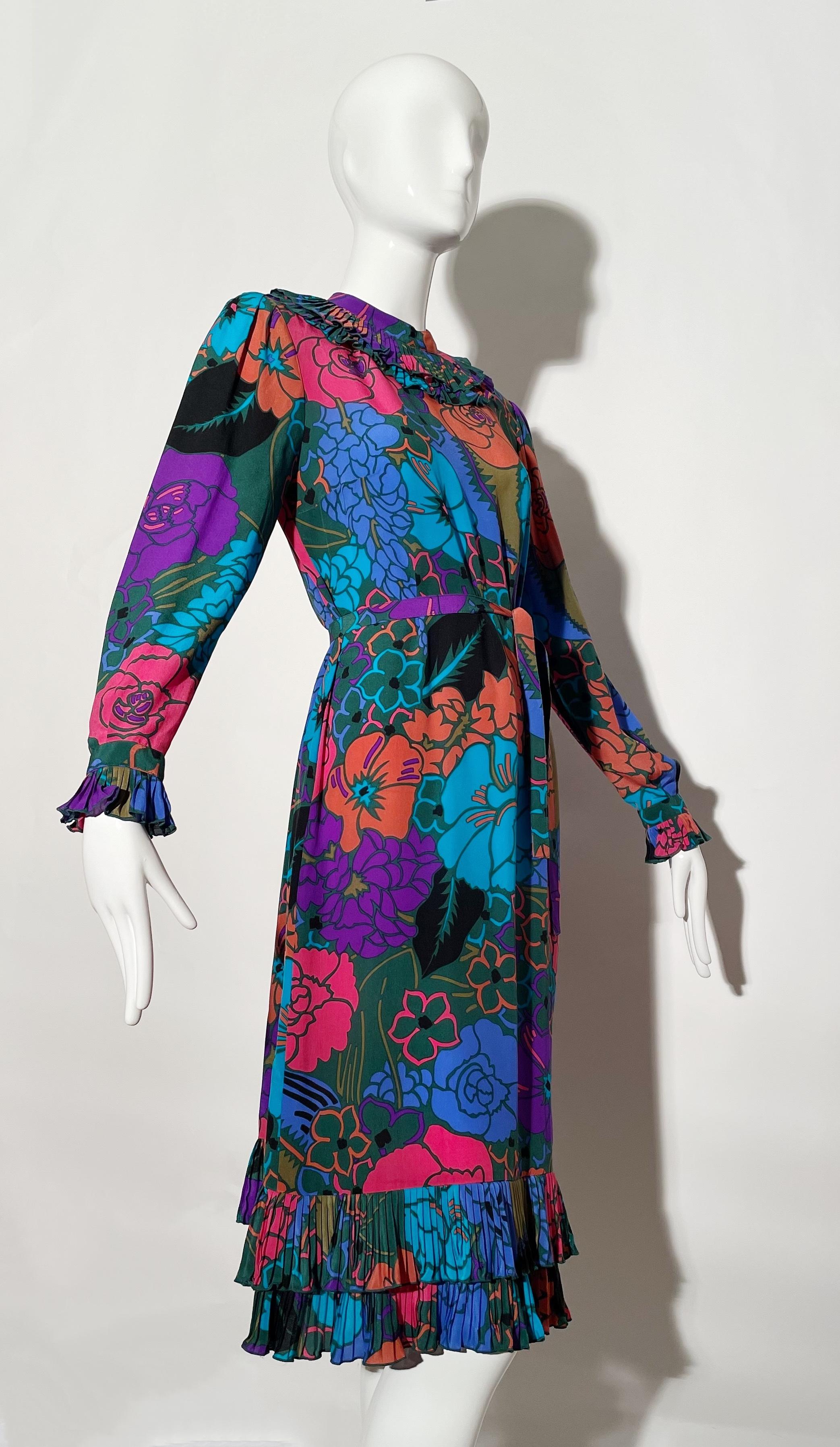 Women's Louis Feraud Belted Silk Dress