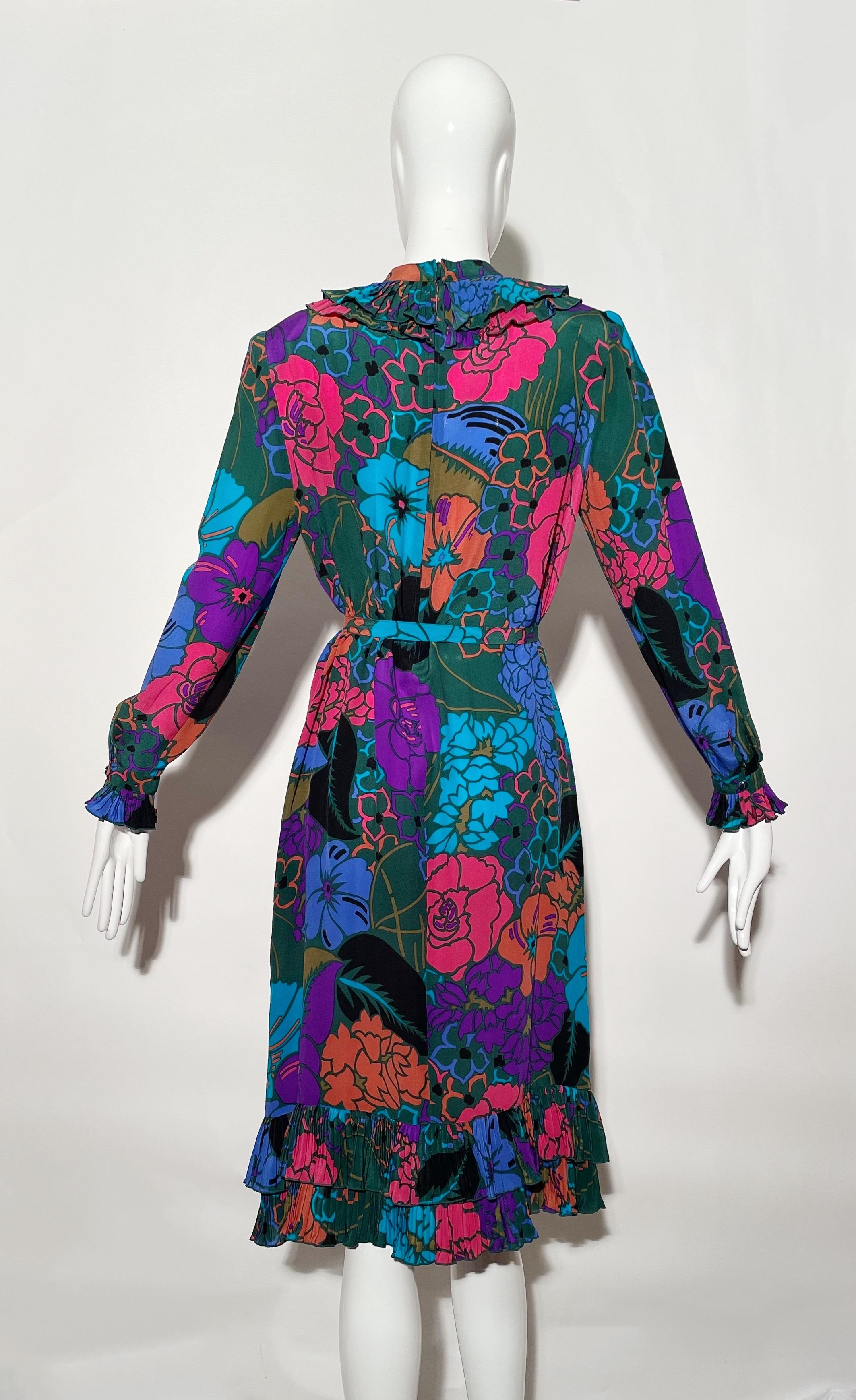 Louis Feraud Belted Silk Dress 2