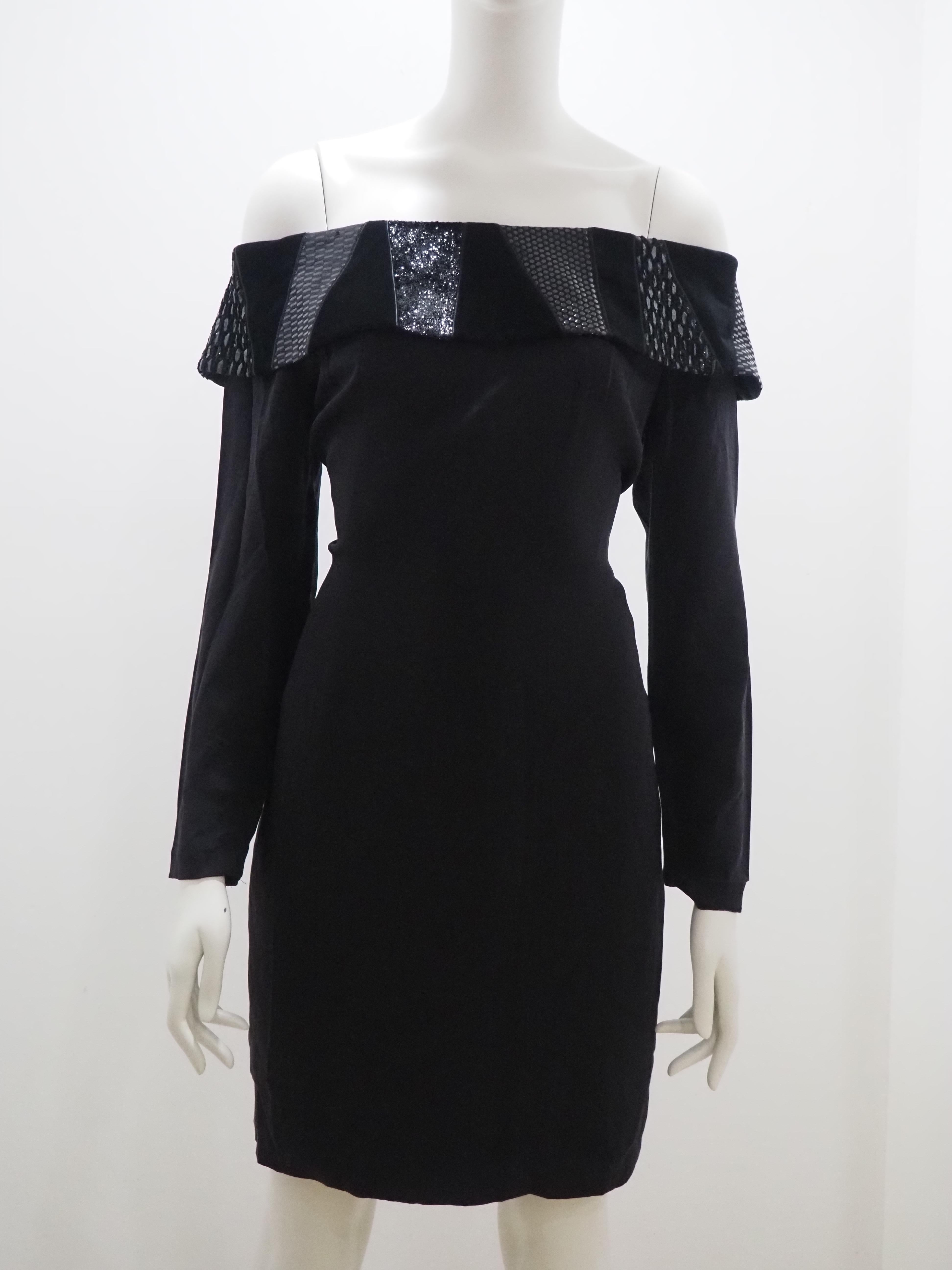 Louis Féraud black dress For Sale 6