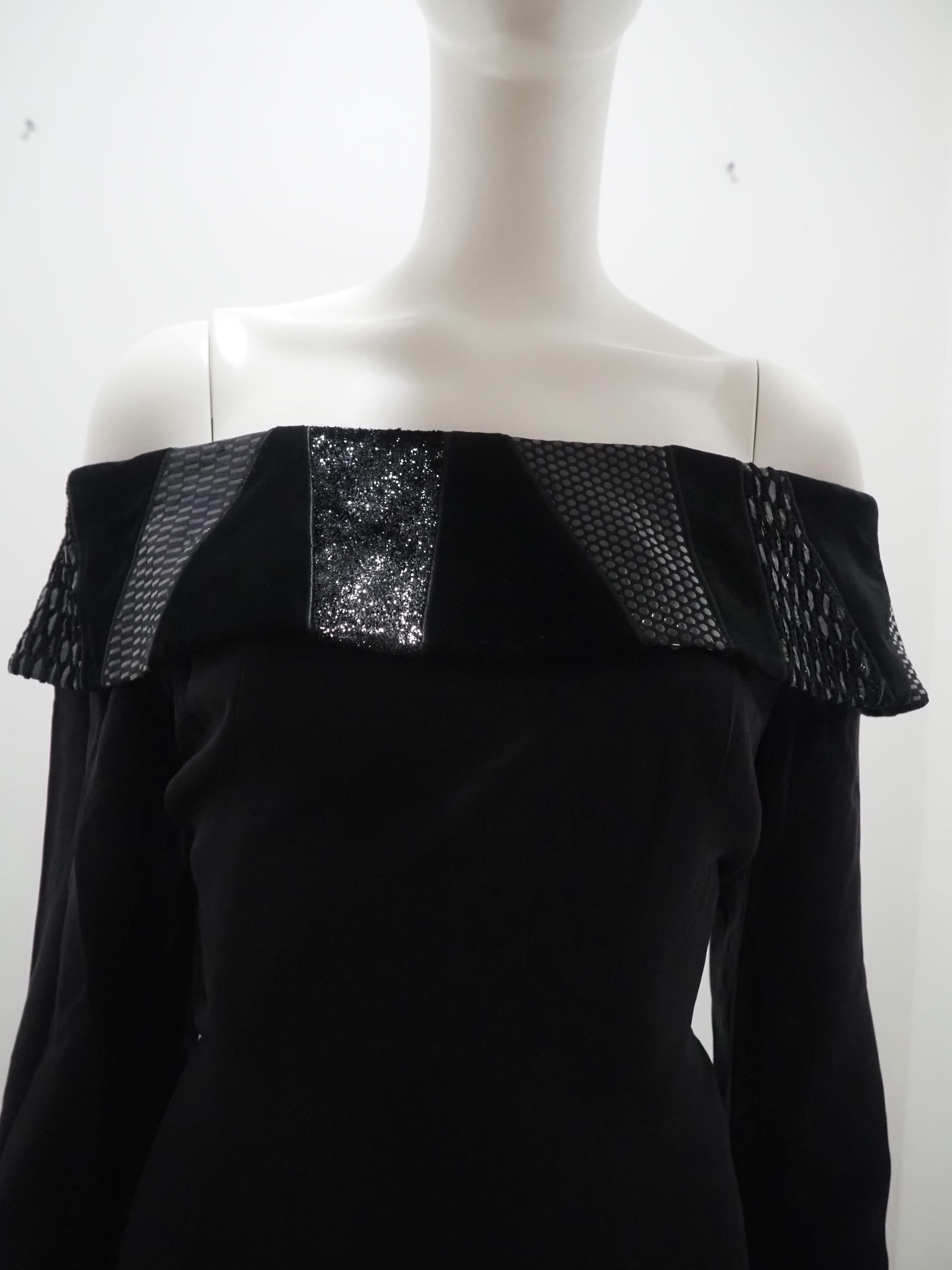 Louis Féraud black dress For Sale 7