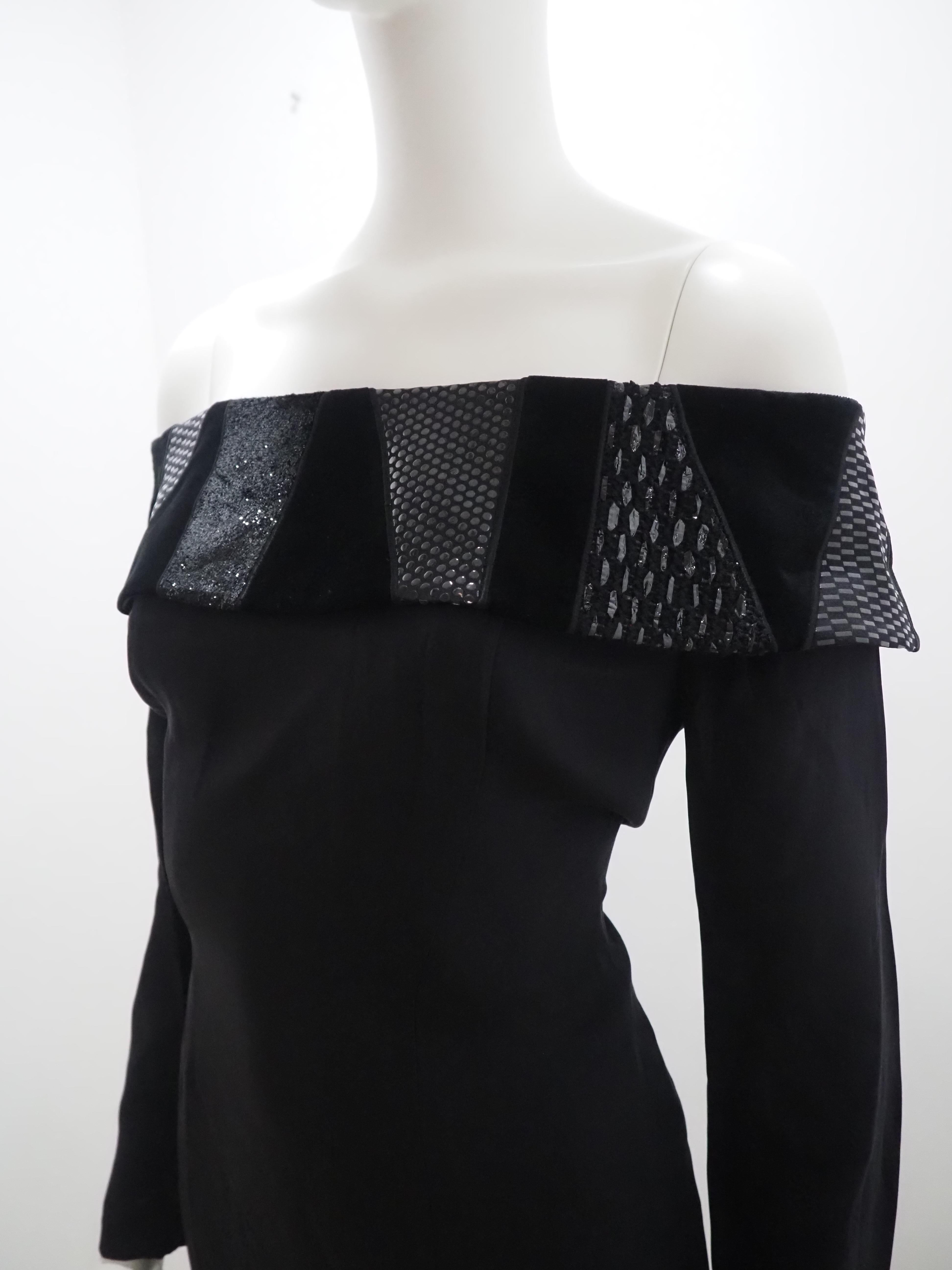 Louis Féraud black dress For Sale 8