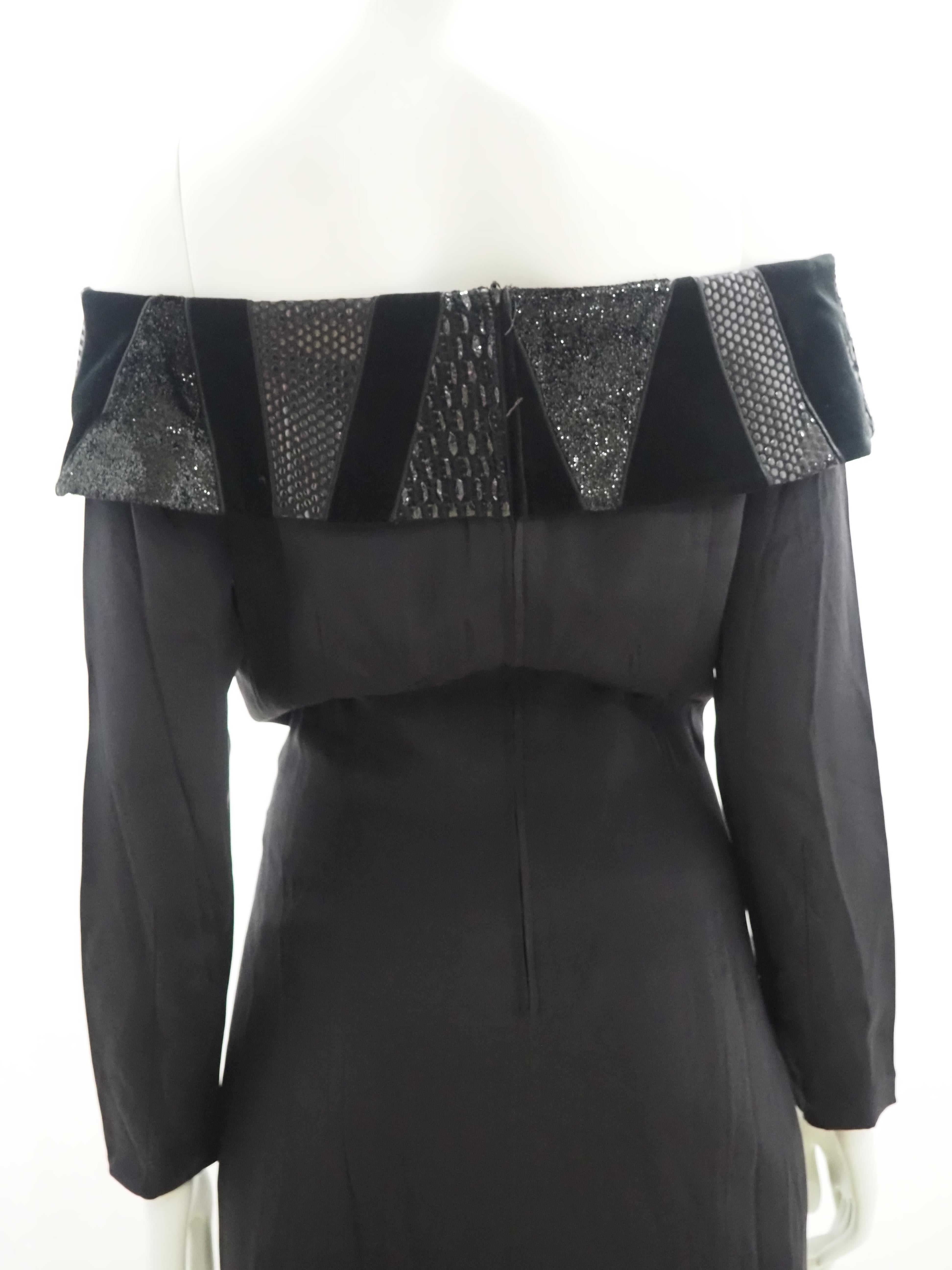 Louis Féraud black dress In Excellent Condition For Sale In Capri, IT