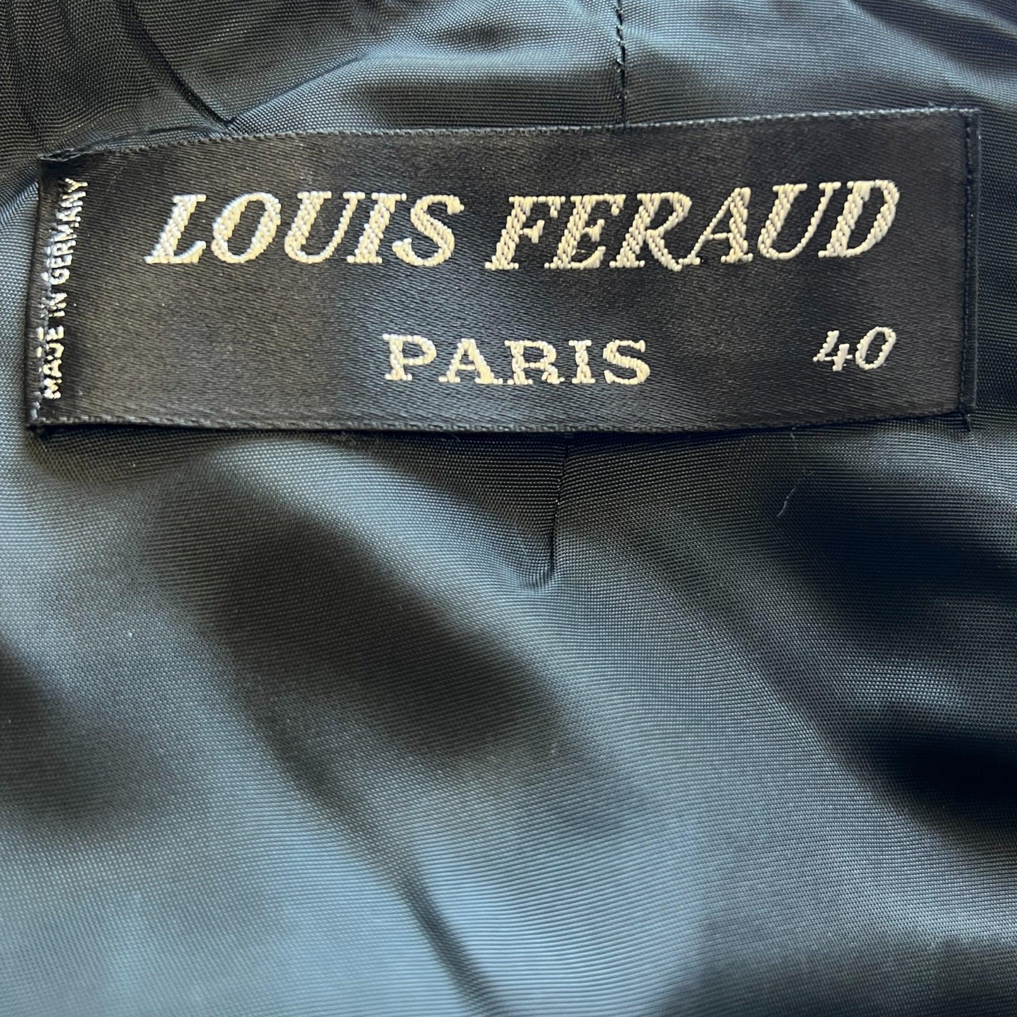 Women's Louis Feraud Black Lace Up Dress with Beaded Trim, 1970s For Sale