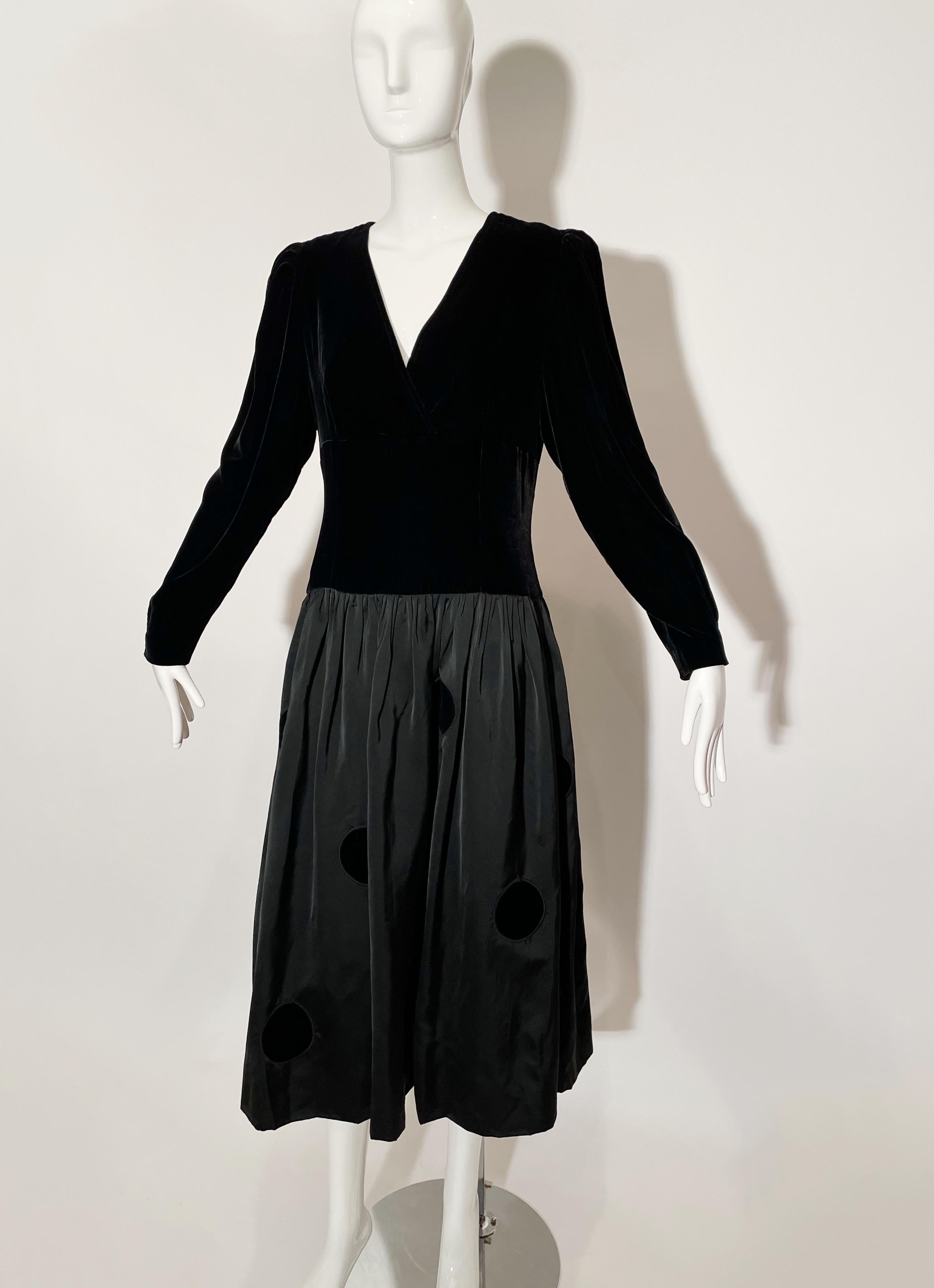 Women's Louis Feraud Black Polka Dot Dress  For Sale