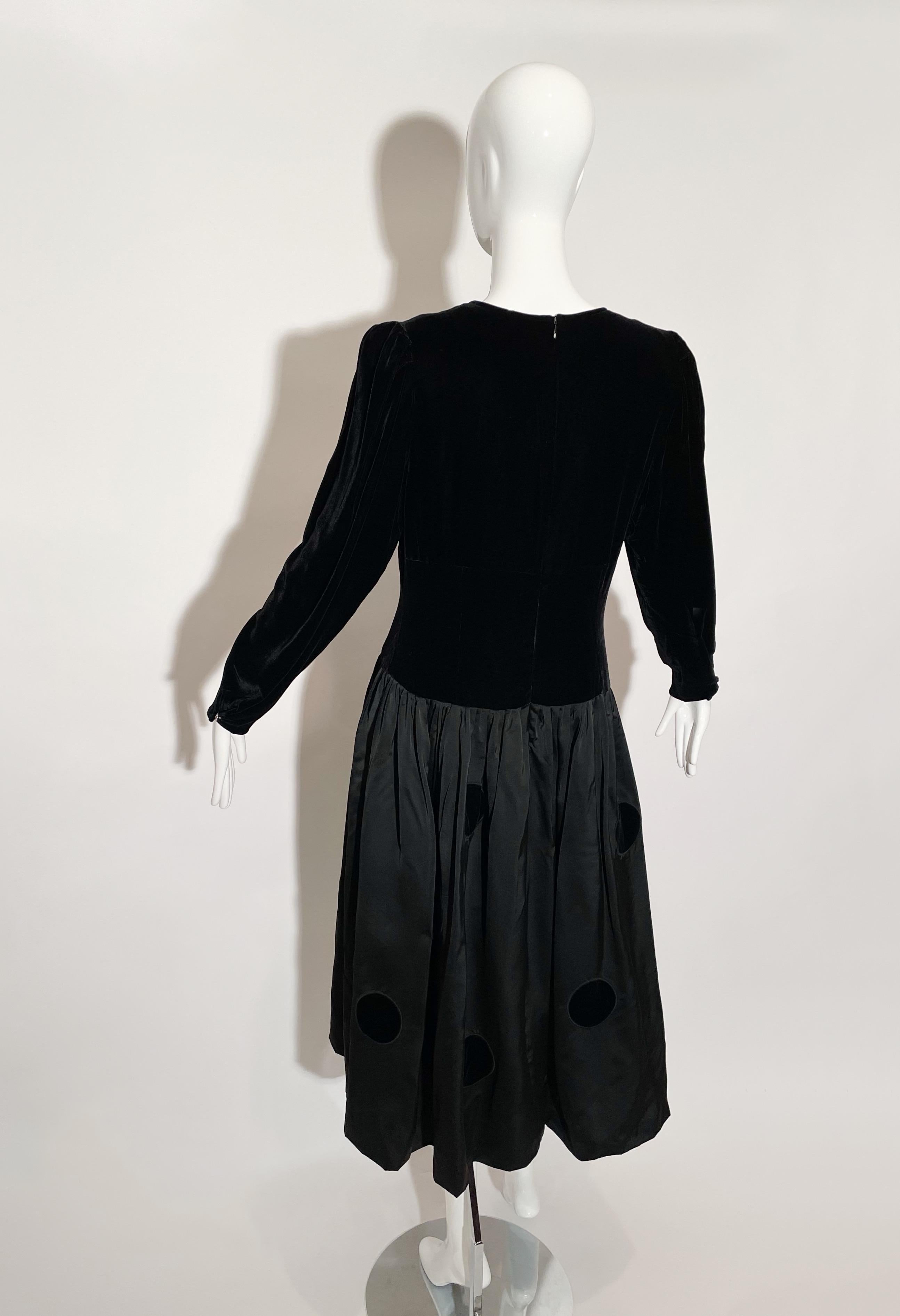 Louis Feraud Black Polka Dot Dress  For Sale 1