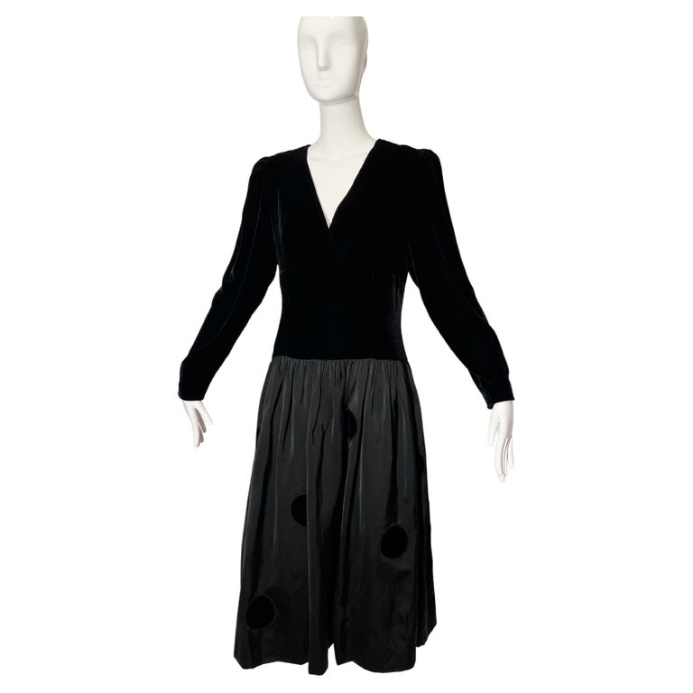 Louis Feraud Dress Vintage Black White Dress Viscose Buttons