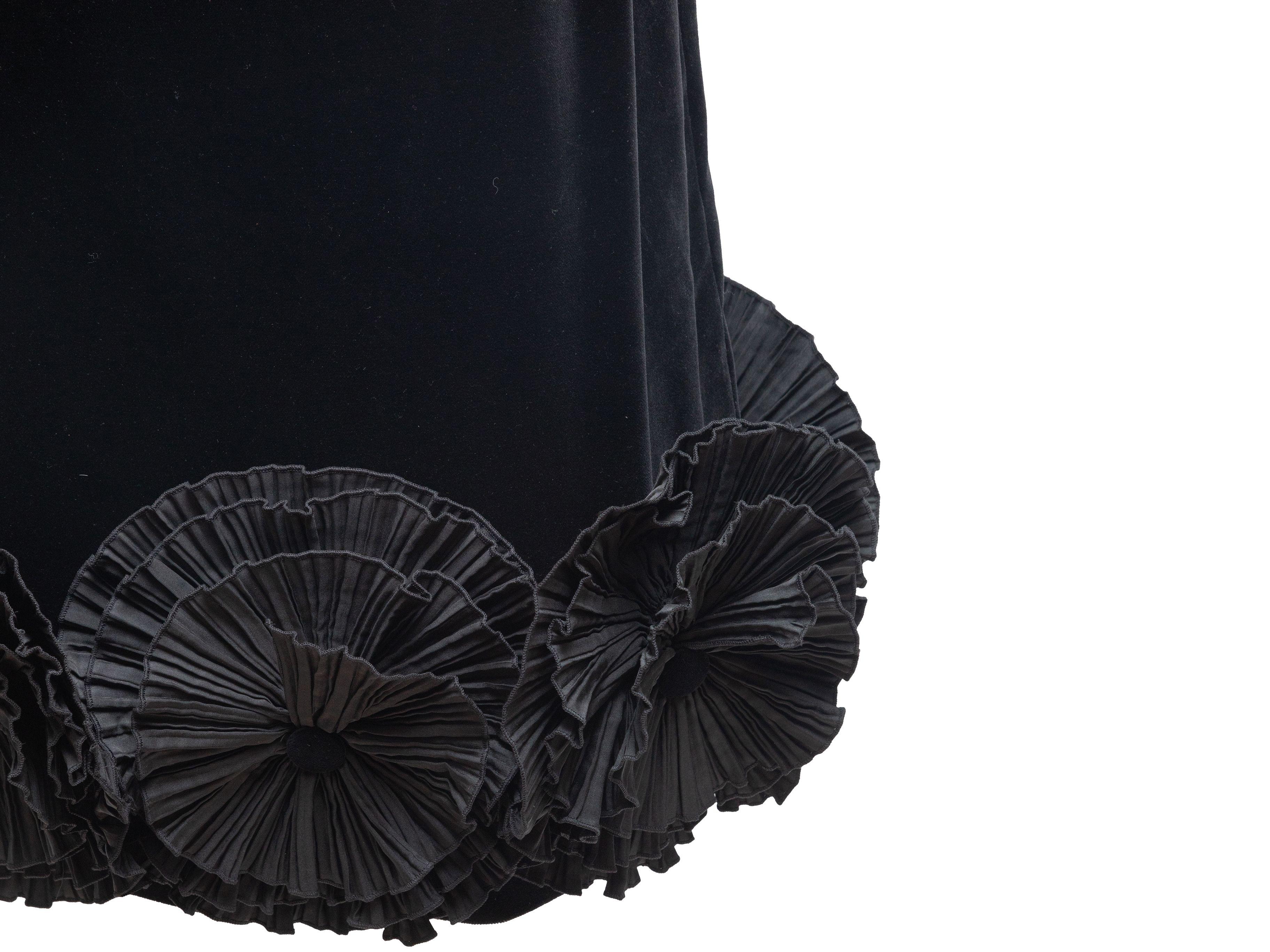 Louis Feraud Black Velvet Rosette-Accented Cocktail Dress 1