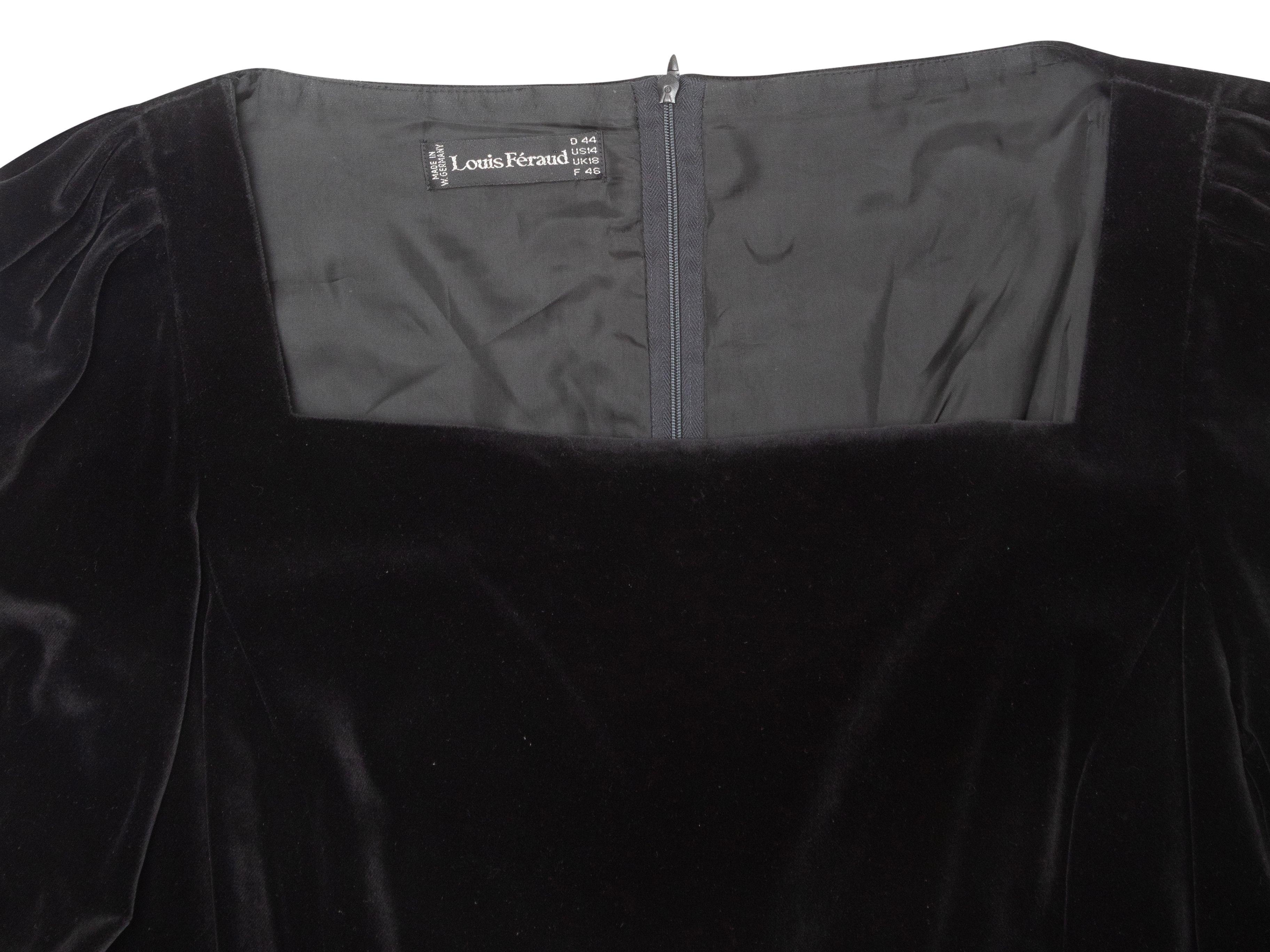 Louis Feraud Black Velvet Rosette-Accented Cocktail Dress 4