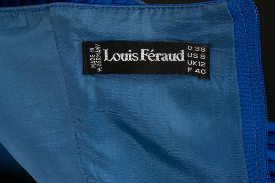 Louis Feraud Blue Pleated Bustier Dress For Sale 5