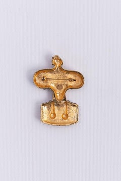 Louis Feraud Brooch in Gilded Metal