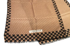 Louis Feraud Brown Black Wool Scarf
