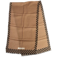 Louis Feraud Brown Black Wool Scarf