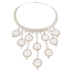 Collier Louis Feraud en chrome et miroir