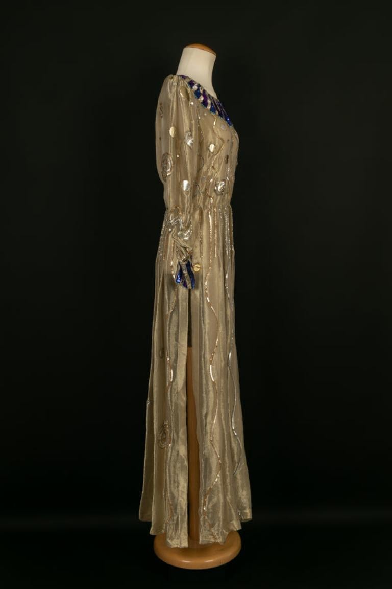 Brown Louis Féraud Dress and Pants Haute Couture Fall, 1982/83