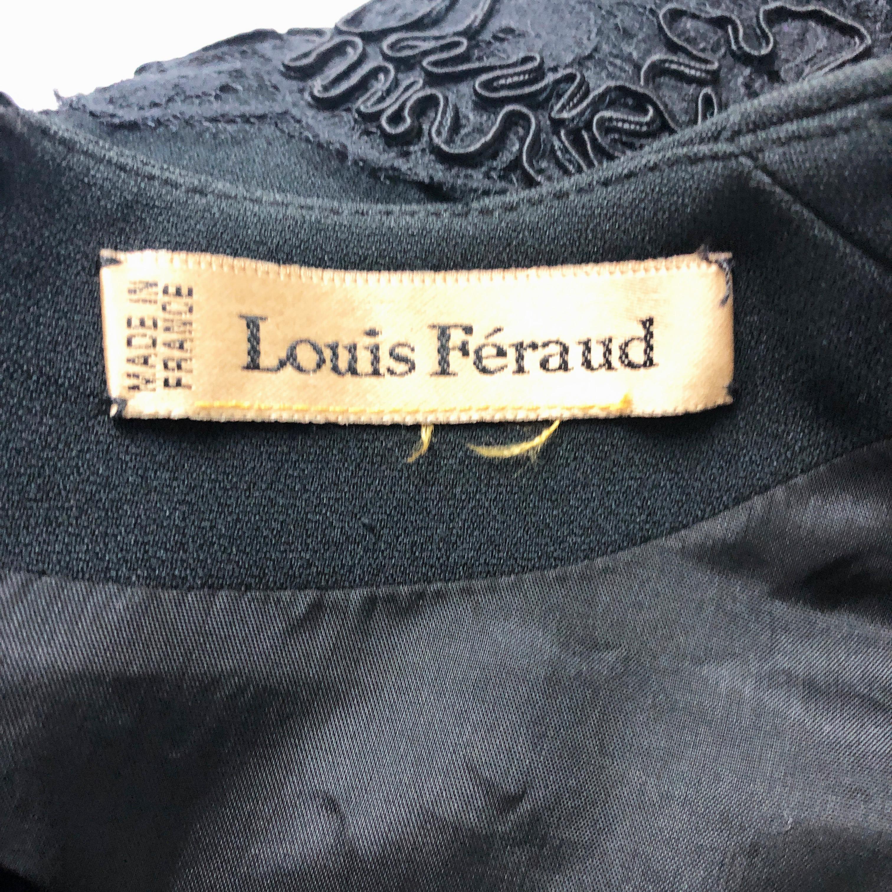 Louis Feraud, petite robe de cocktail noire de soirée vintage  6