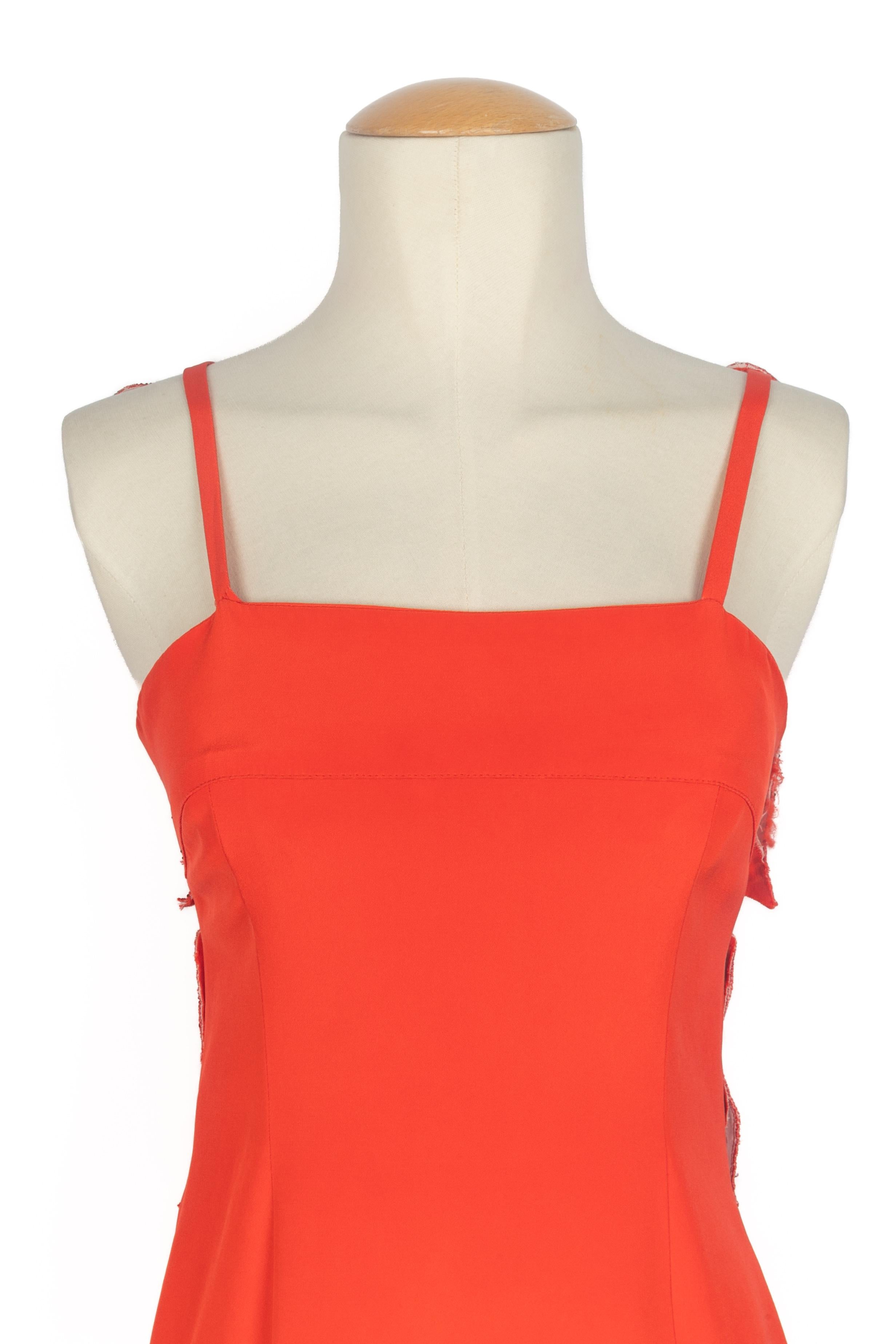 Rouge Robe 'Butterfly' de Louis Feraud Haute Couture Printemps-Eté 1986 en vente