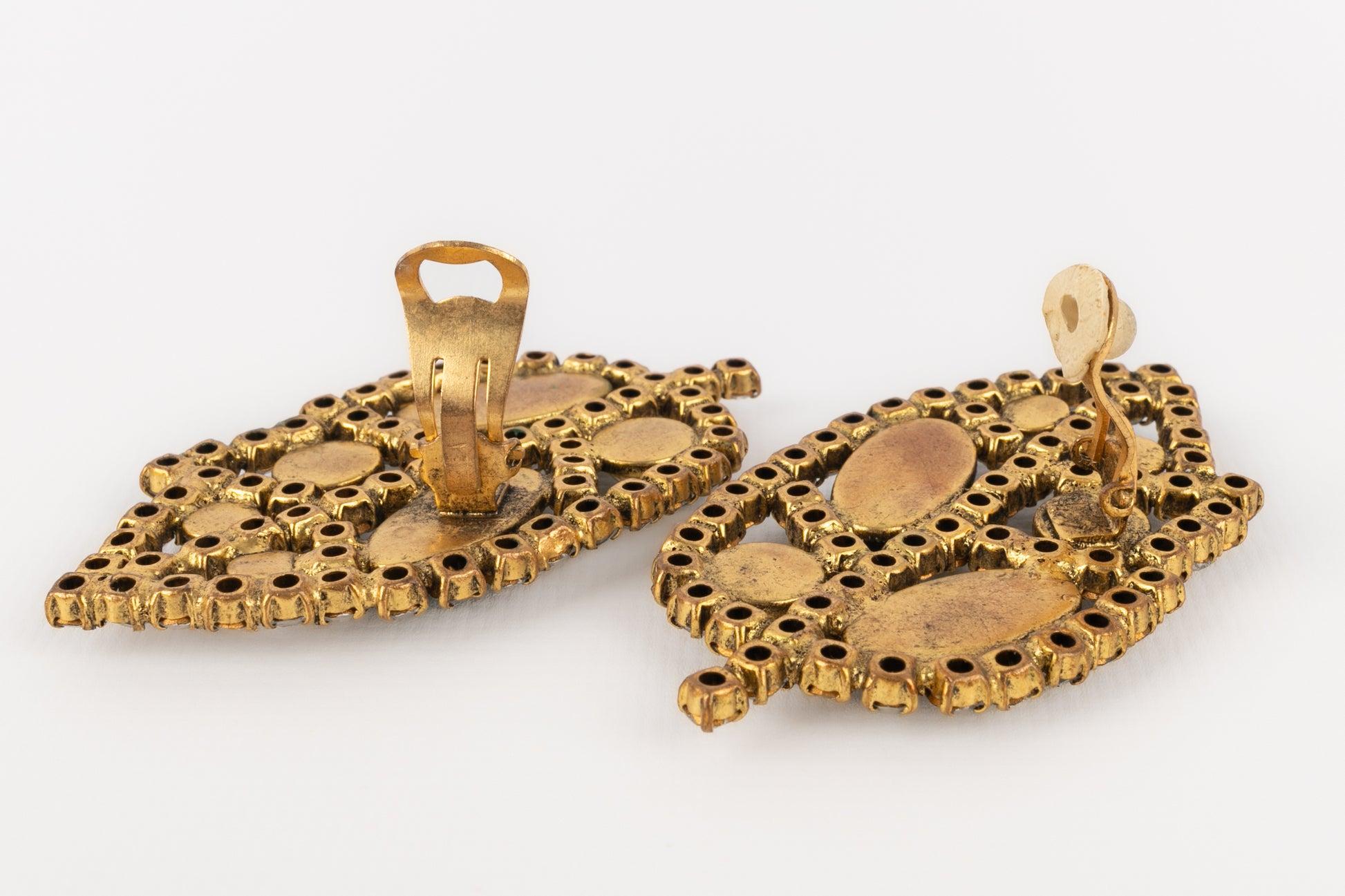 Louis Féraud Boucles d'oreilles Haute Couture, Circa 1980 Bon état - En vente à SAINT-OUEN-SUR-SEINE, FR