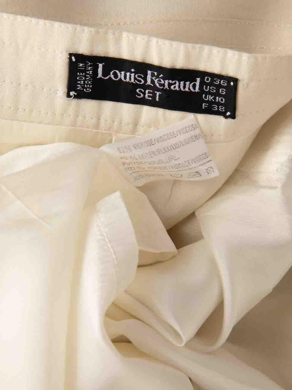 Louis Féraud Ecru Button Detail Midi Skirt Size M For Sale 2