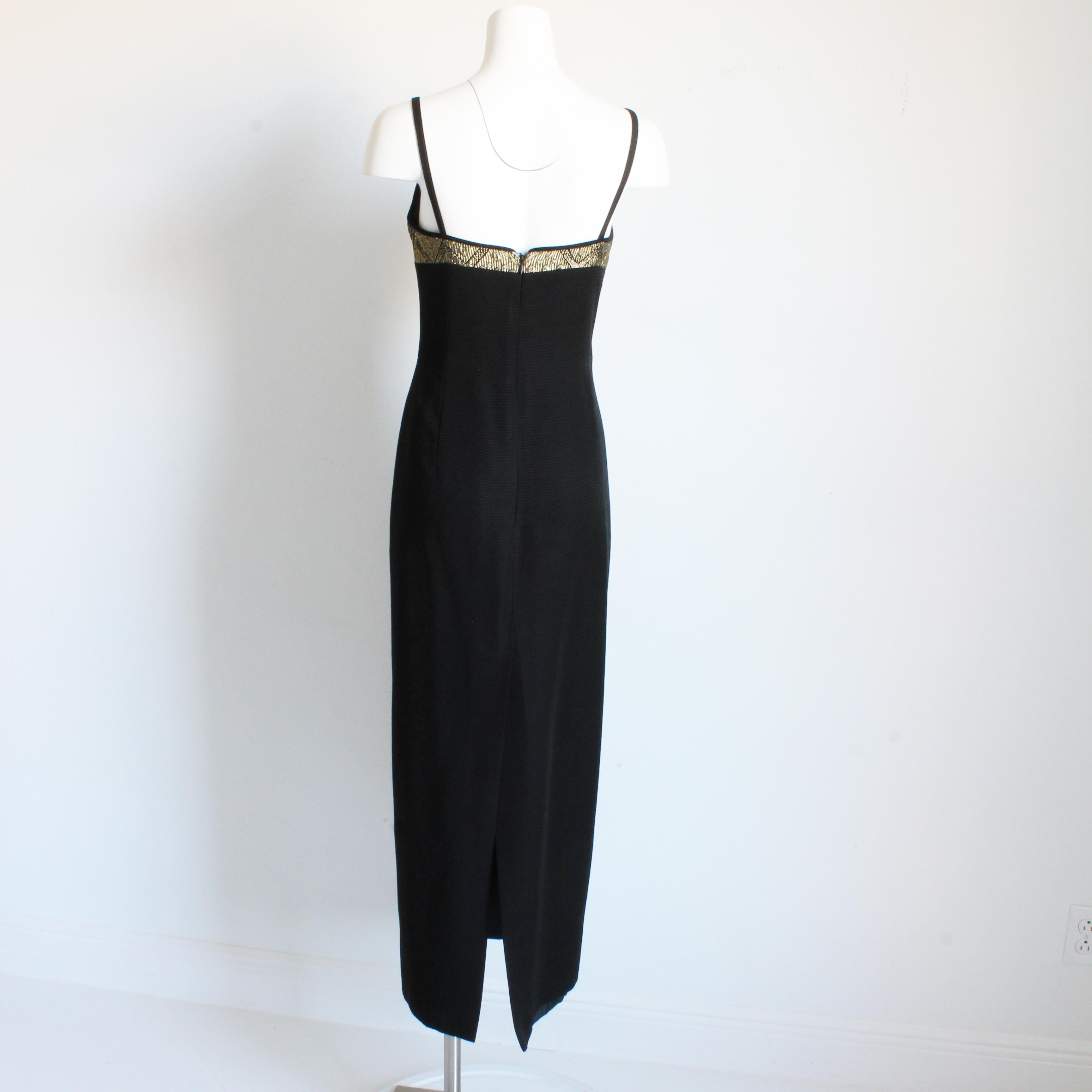 Louis Feraud Evening Gown and Jacket 2pc Long Gold Metallic Brocade Vintage 90s For Sale 5