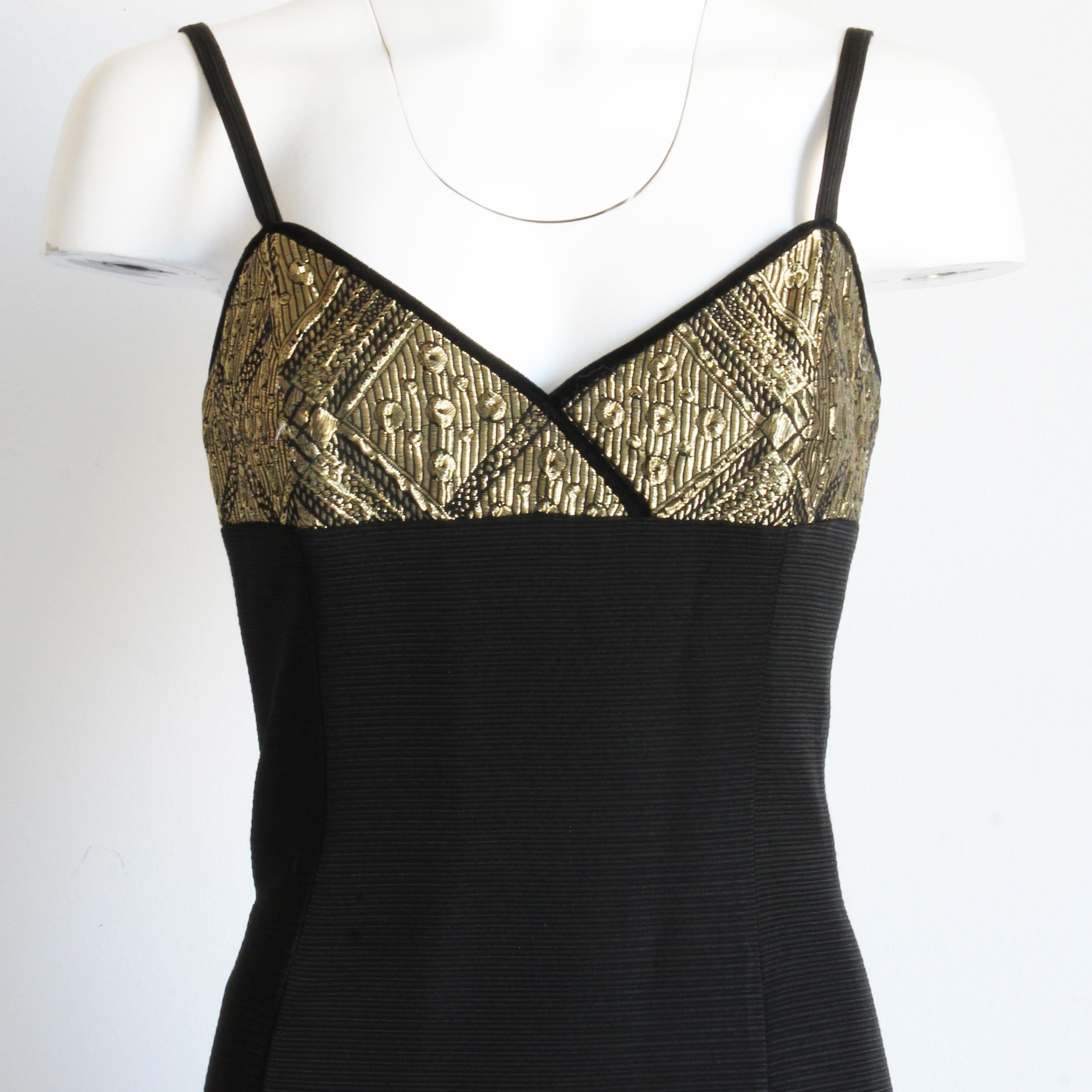 Women's Louis Feraud Evening Gown and Jacket 2pc Long Gold Metallic Brocade Vintage 90s For Sale
